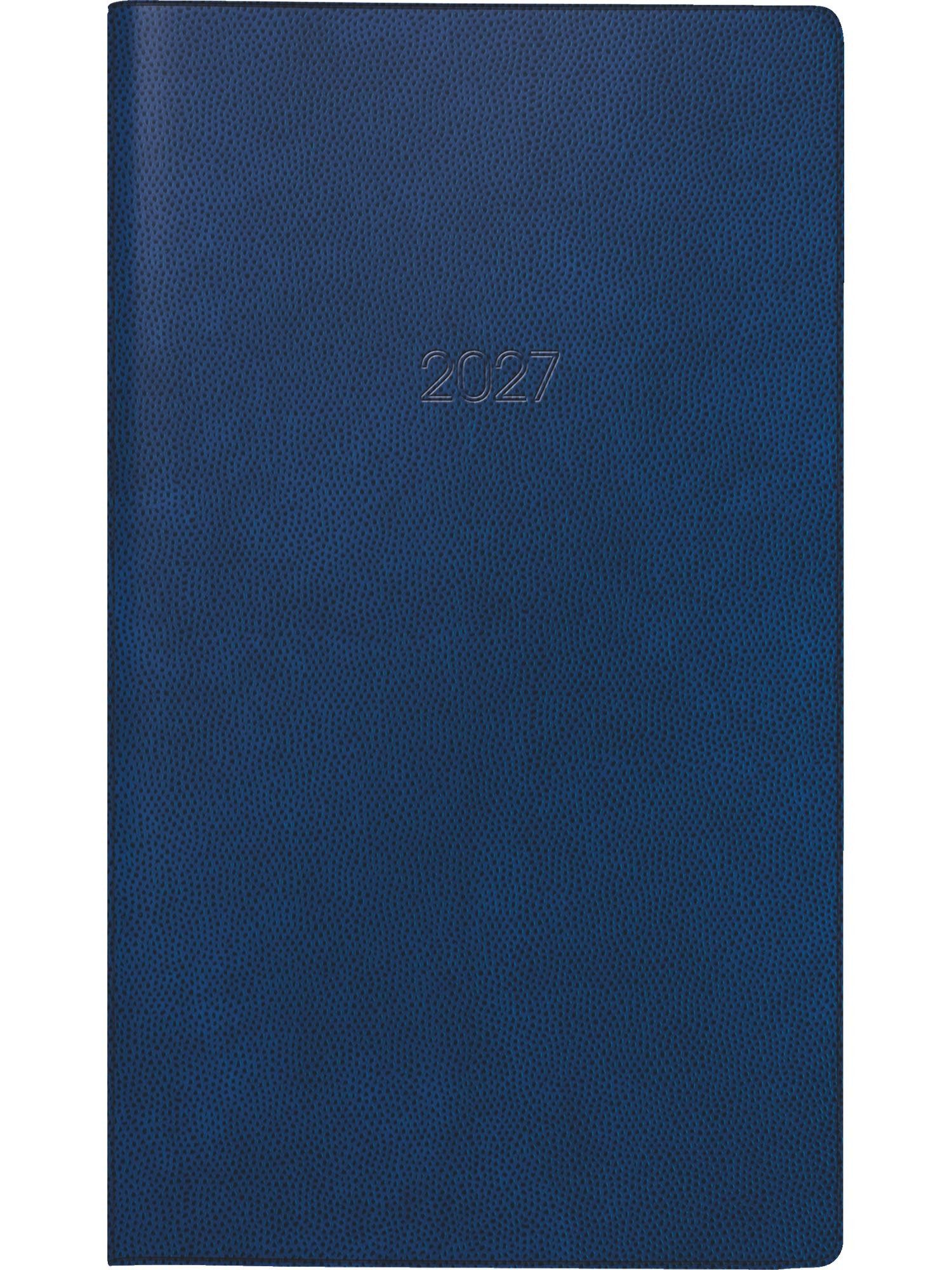 Baier & Schneider Taschenkalender Taschenkalender Modell 740 2027 A6 dunkelblau, Leporello-Falz