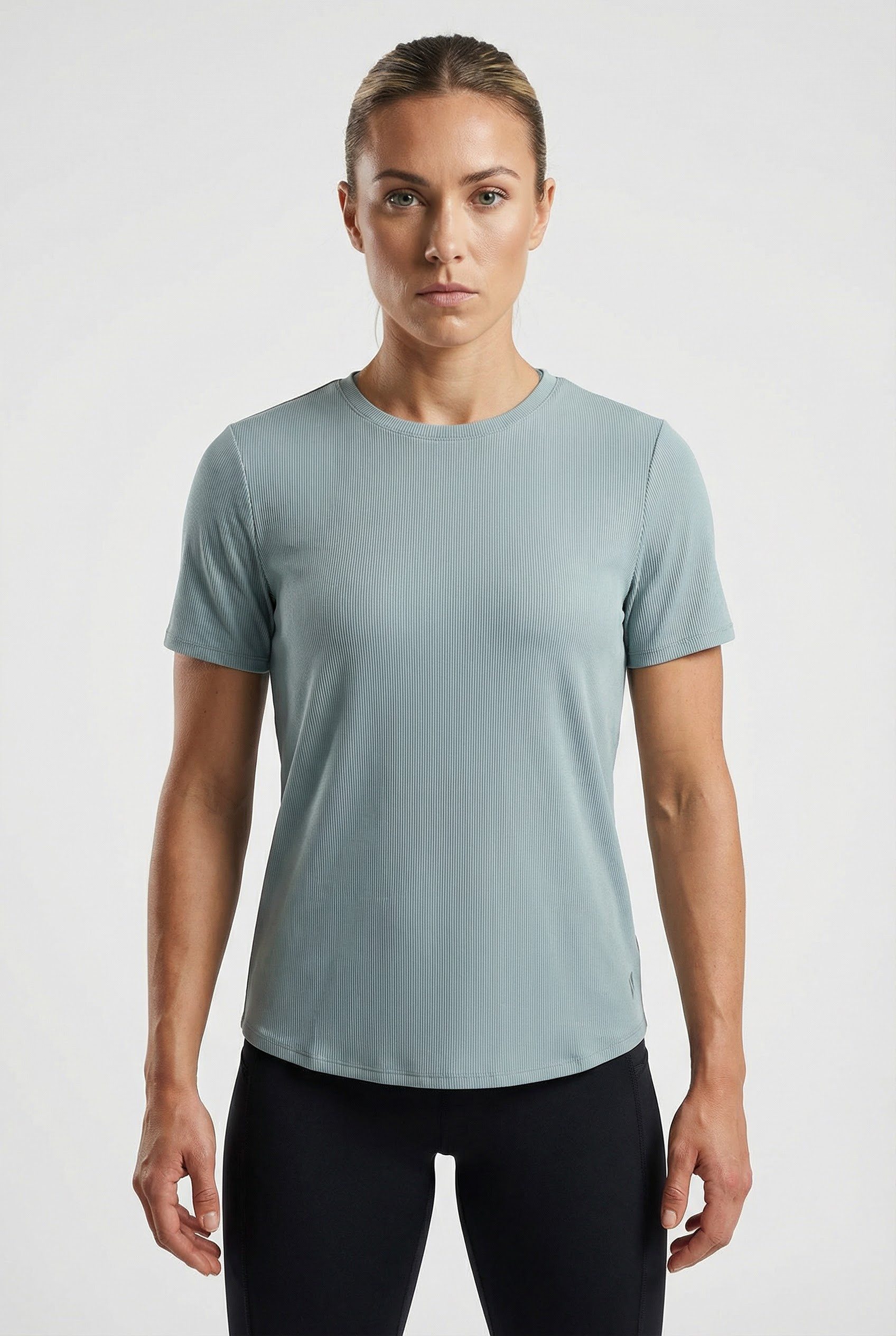 Skechers Funktionsshirt GOWALK LUXE RIB TEE strukturiertes Kurzarm-T-Shirt, mit Rundhalsausschnitt