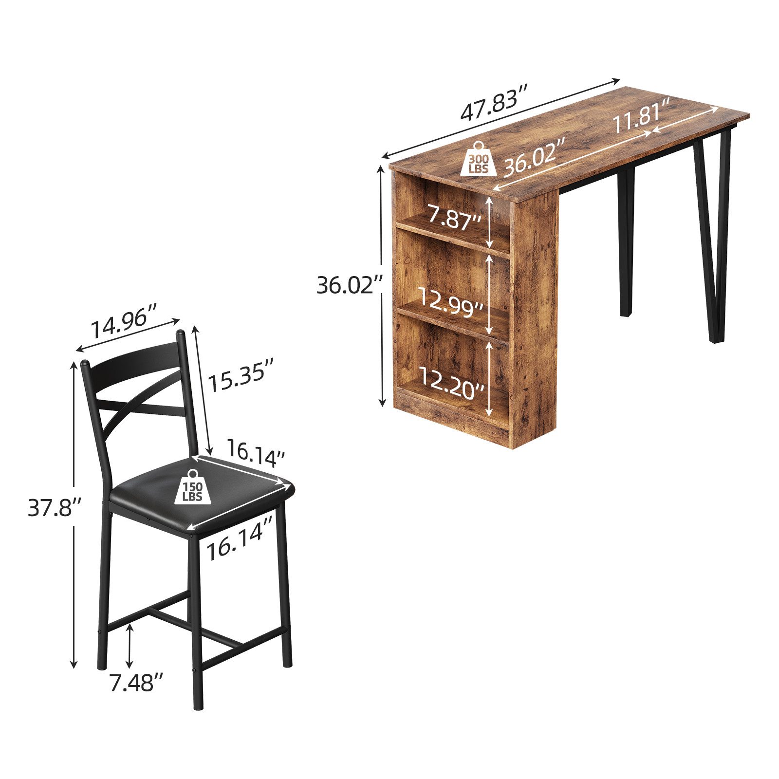GarveeMore Essgruppe Esstisch Klappbar mit 2 günstig online kaufen