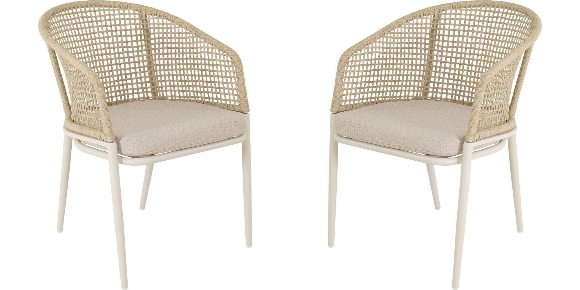 Lesli Living Gartenstuhl Lesli Living Garten - Stuhl Kioto Crema Beige im 2er-Set
