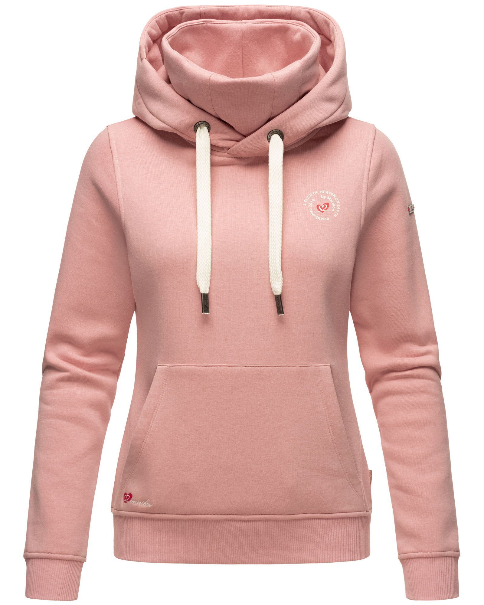 Marikoo Innenkragen Rosa Chihiroo Puder warmem mit Kapuzenpullover Kapuzenpullover