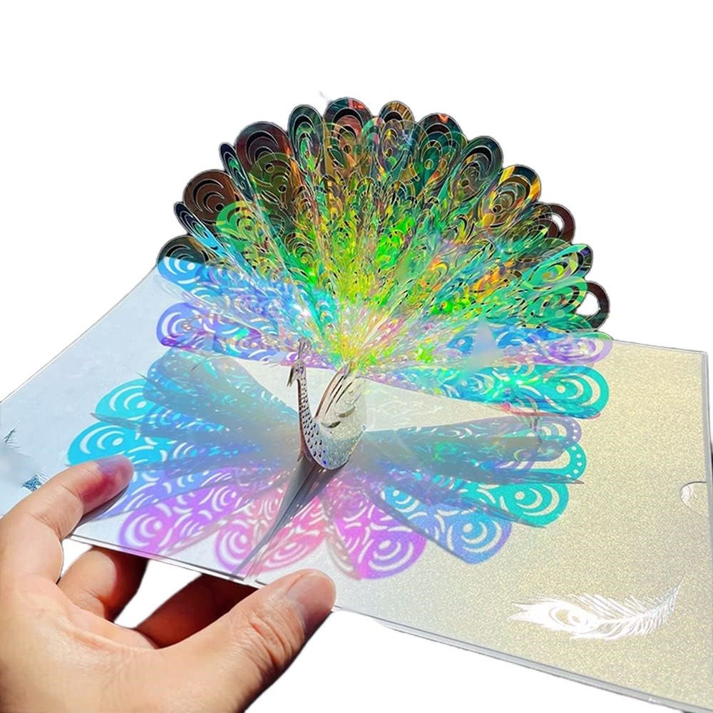 Geburtstagskarten schillernder Pfau 3D Pop-up-Grußkarten
