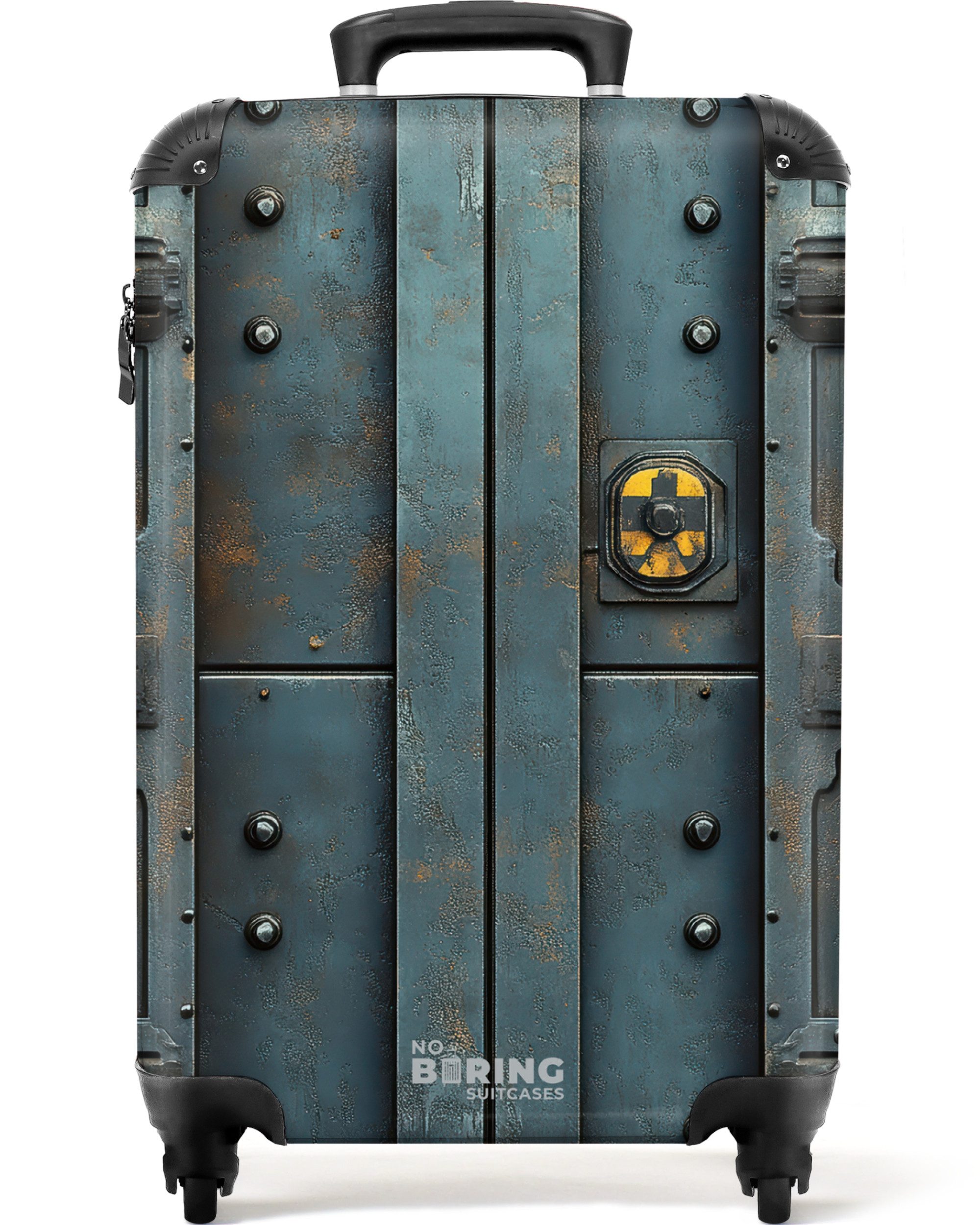 NoBoringSuitcases.com© Hartschalen-Trolley Gepanzerte Tür mit Atomwarnsymbo günstig online kaufen