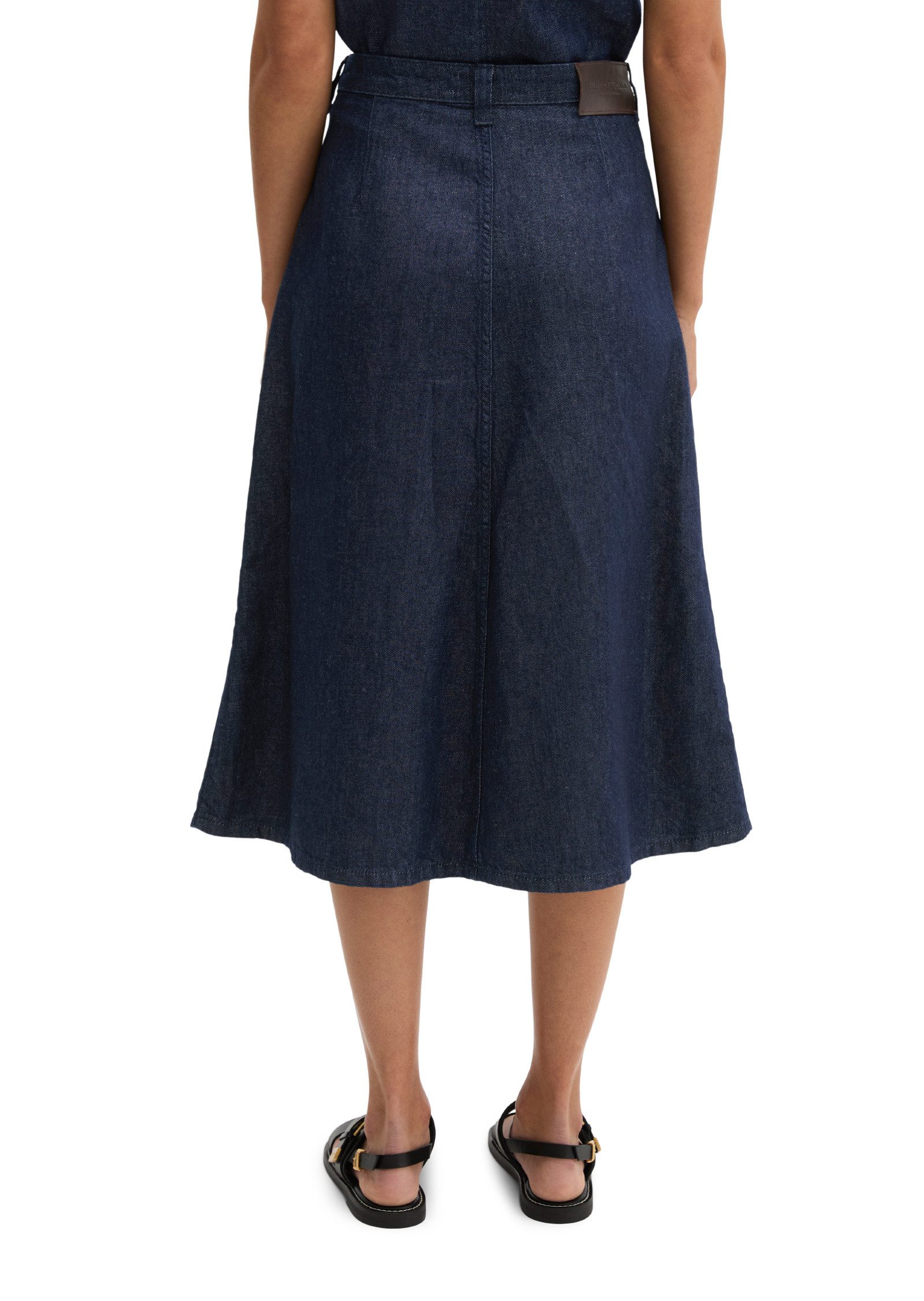 Marc O'Polo Jeansrock aus Organic-Cotton-Leinen-Mix