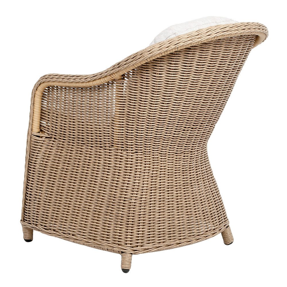LebensWohnArt Gartenstuhl 2er Set Sessel BELLA rundes Polyrattan Natural Gartenstuhl