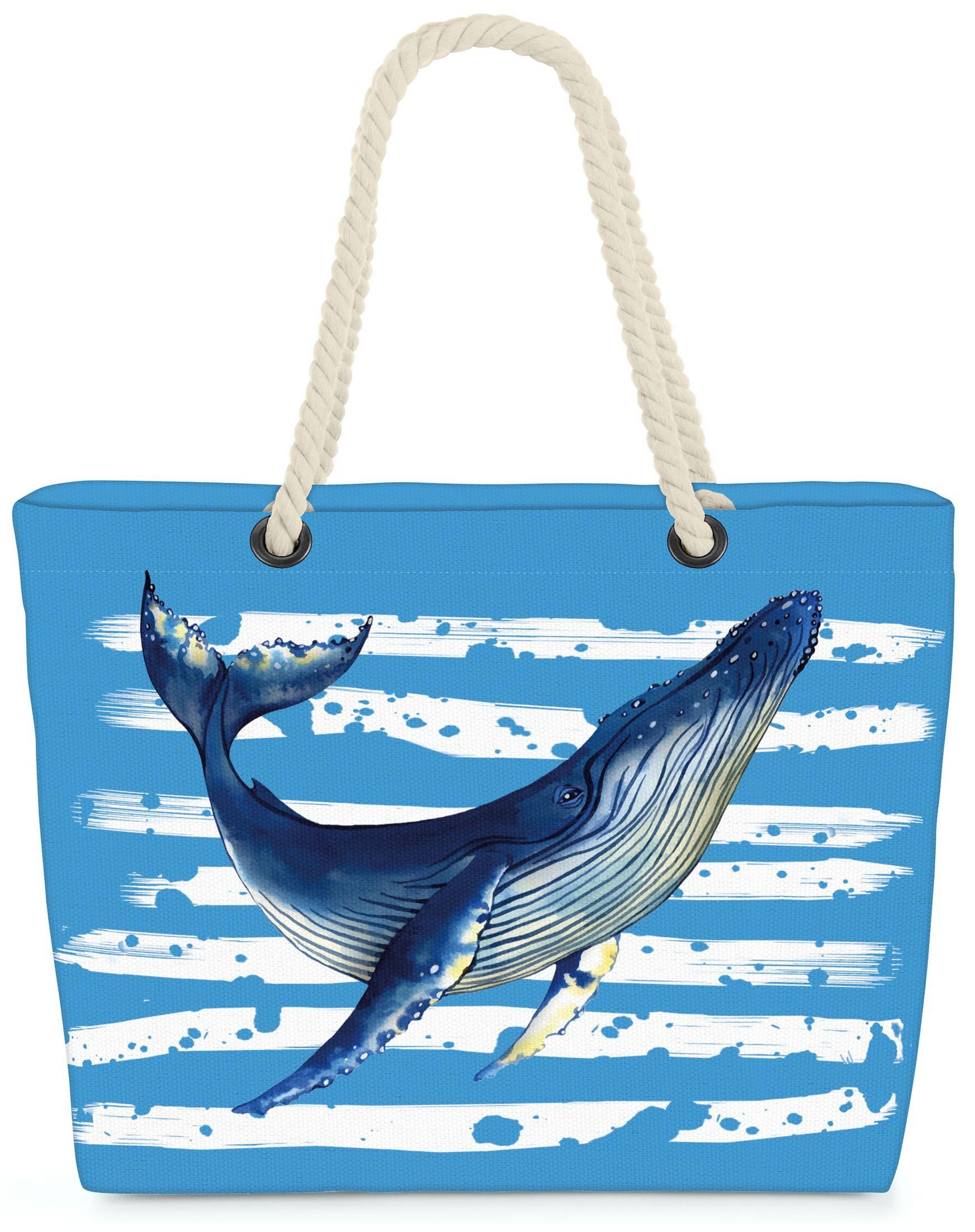 VOID Strandtasche (1-tlg), Blauwal Wal Meer Fisch Strand Urlaub