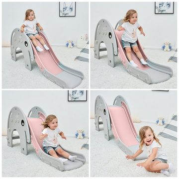 Baby Vivo Indoor-Rutsche Kinderrutsche / Rutsche - Elefant in Pink/Grau