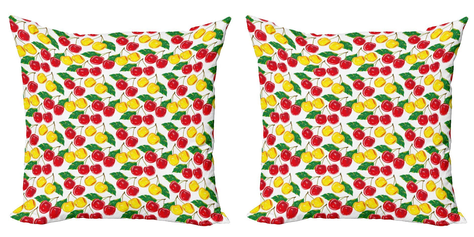 Doppelseitiger Accent Obst Grafik Abakuhaus Modern Kissenbezüge Kirschen Farbige (2 Digitaldruck, Stück),