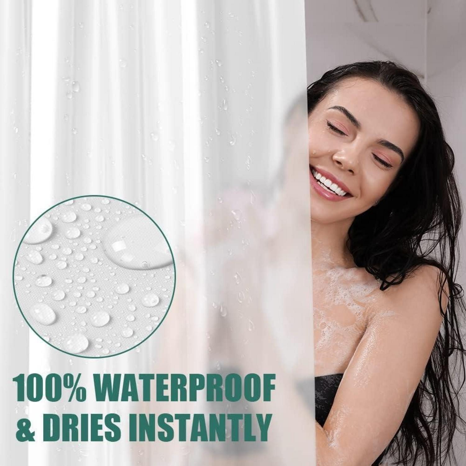 LuxusKollektion Duschvorhang Duschvorhang Anti-schimmel Wasserdicht Schnelltrocknend 180x180 cm – Bild 5 von 5