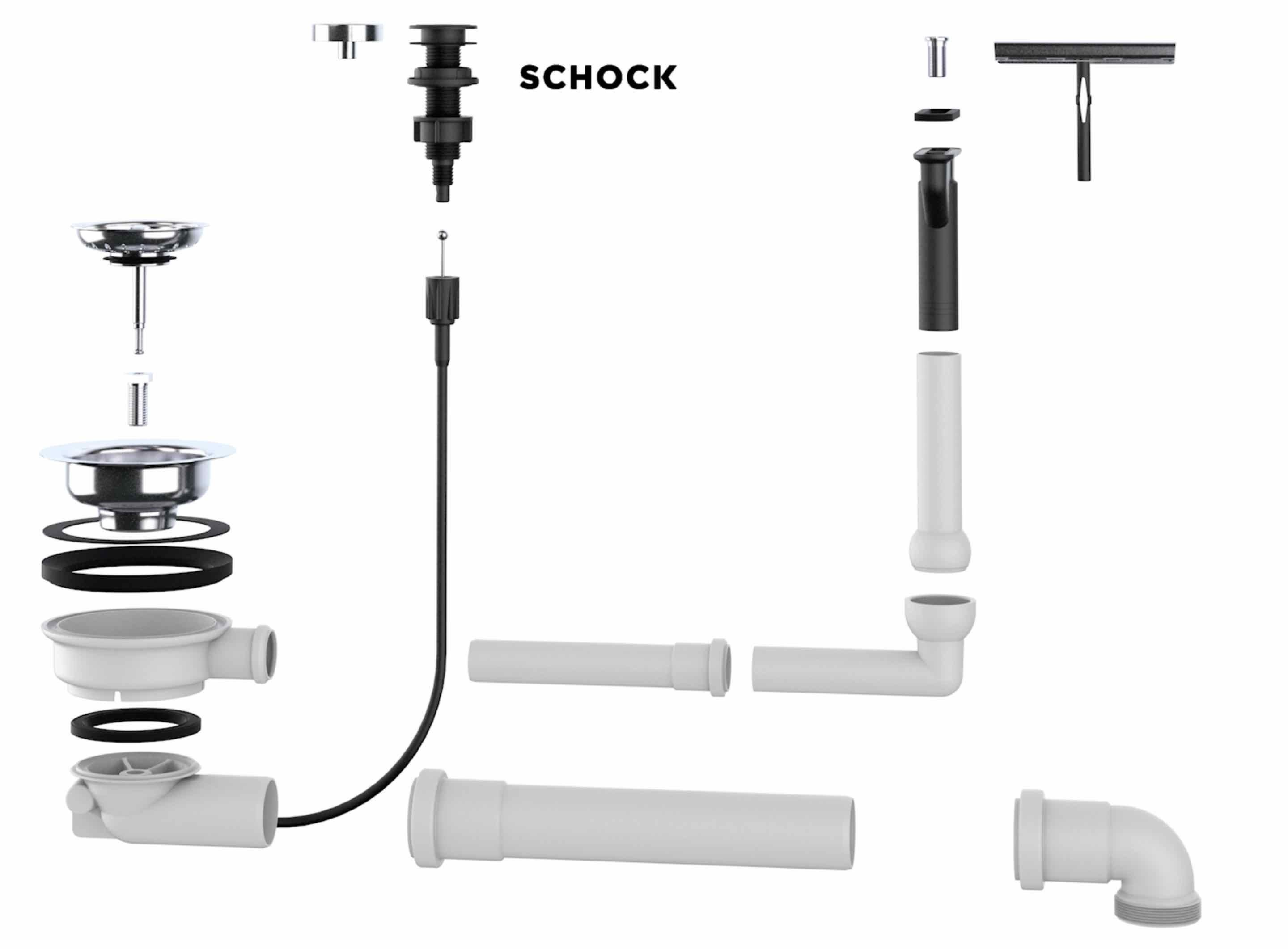 Schock Einbauspüle Schock Ablaufgarnitur Drehexcenter chrom | Spülbecken