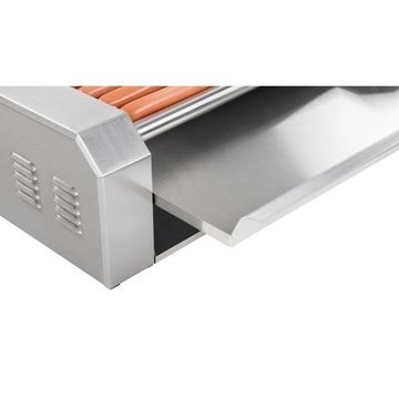 Royal Catering Elektrogrill Hot Dog Maker Grill Hot Dog Gerät Hotdog Rollen Grill Edelstahl 1400 W, 1400 W