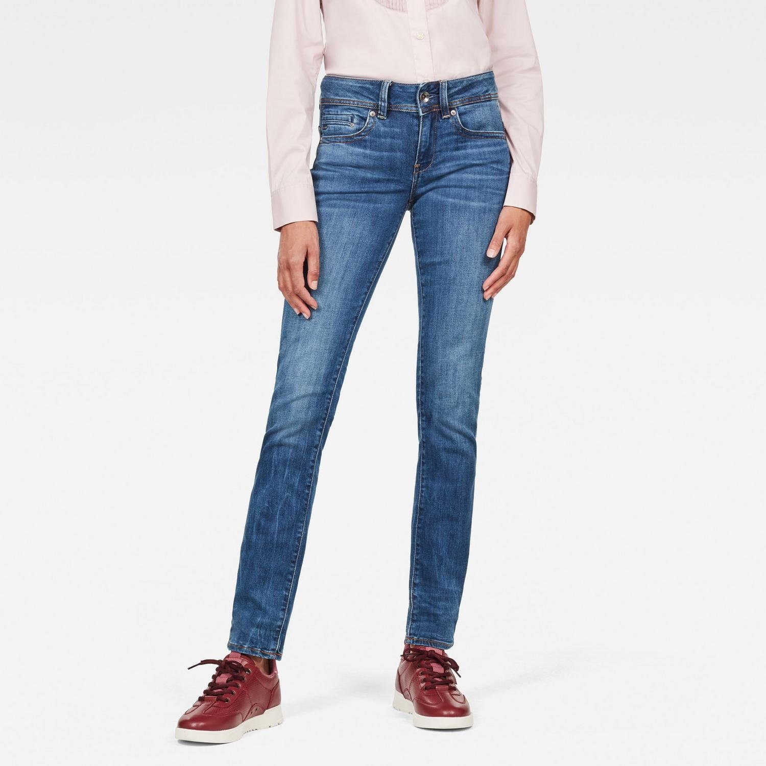 Jeans Droit Femme G-Star Midge - Taille W29/L30, Stretch, Bleu Décoloré - Occasion En Très Bon état