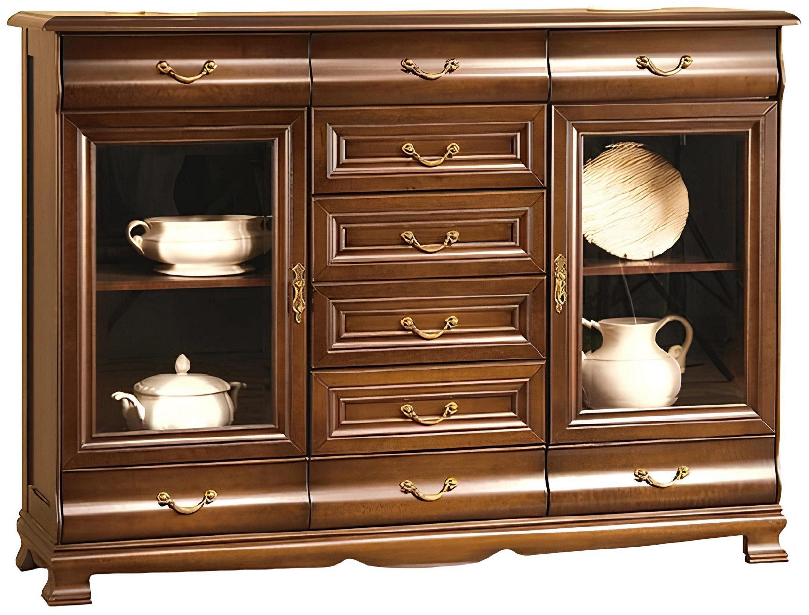 Xlmoebel Kombikommode Klassische Kommode N-K6B aus Massivholz im Landhausstil (Kombikommode), Hergestellt in Europa