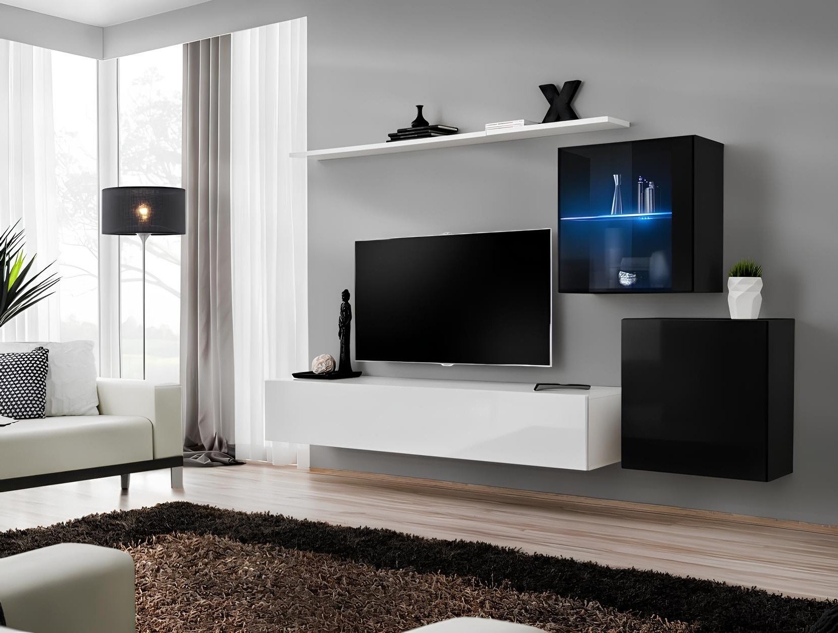 Xlmoebel Wohnwand Designer Wohnmöbel 260cm Luxus Sideboard Garnitur Modern, (4-St), Made in Europa
