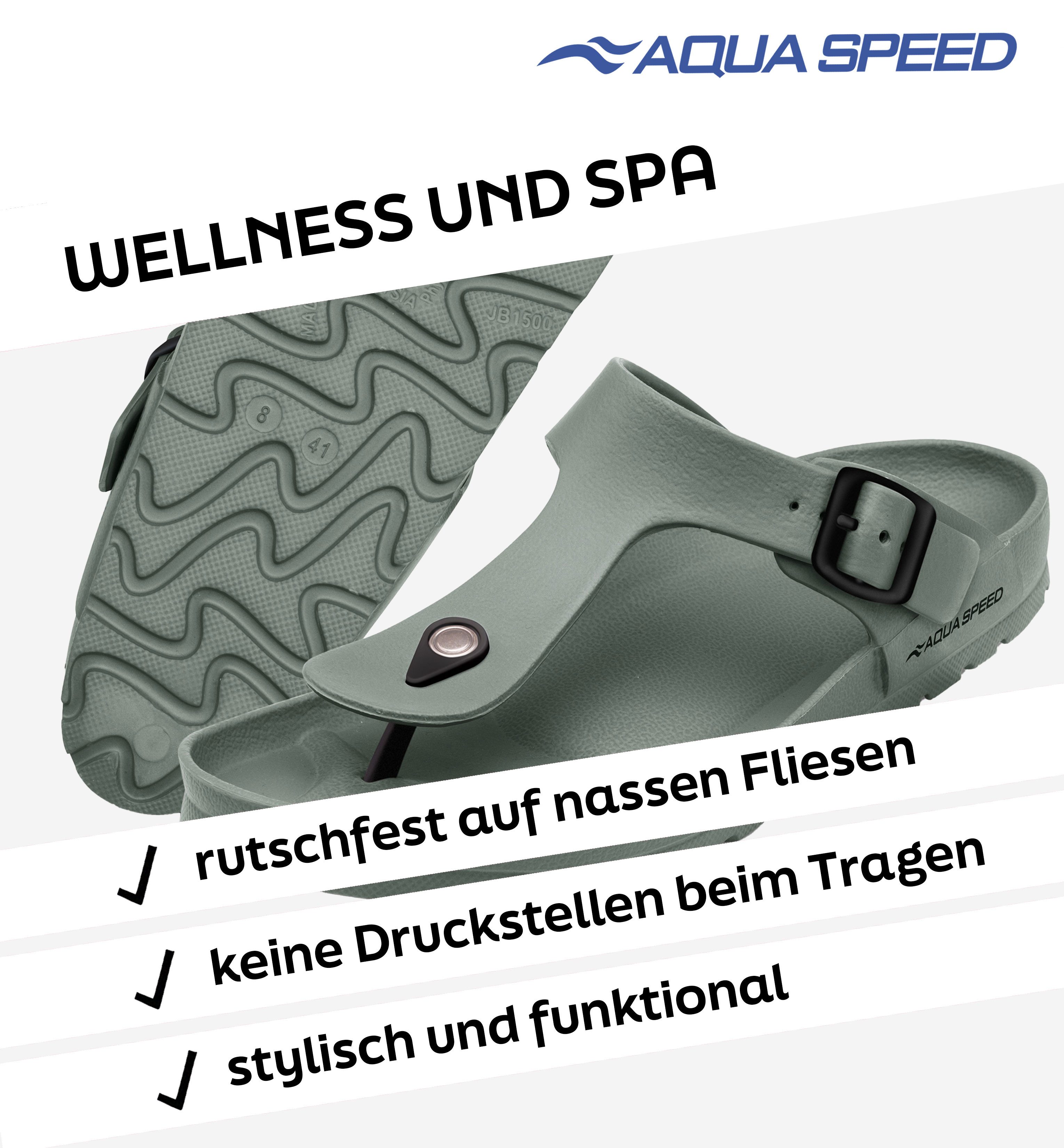 Aqua Speed MONACO Zehentrenner für Damen & Herren Größe 41 Bequem & rutschfest Badezehentrenner (Ultraleichte Badeschuhe für Damen & Herren – bequem & stilvoll) Bequemes Fußbett & flexibles Material für höchsten Tragekomfort