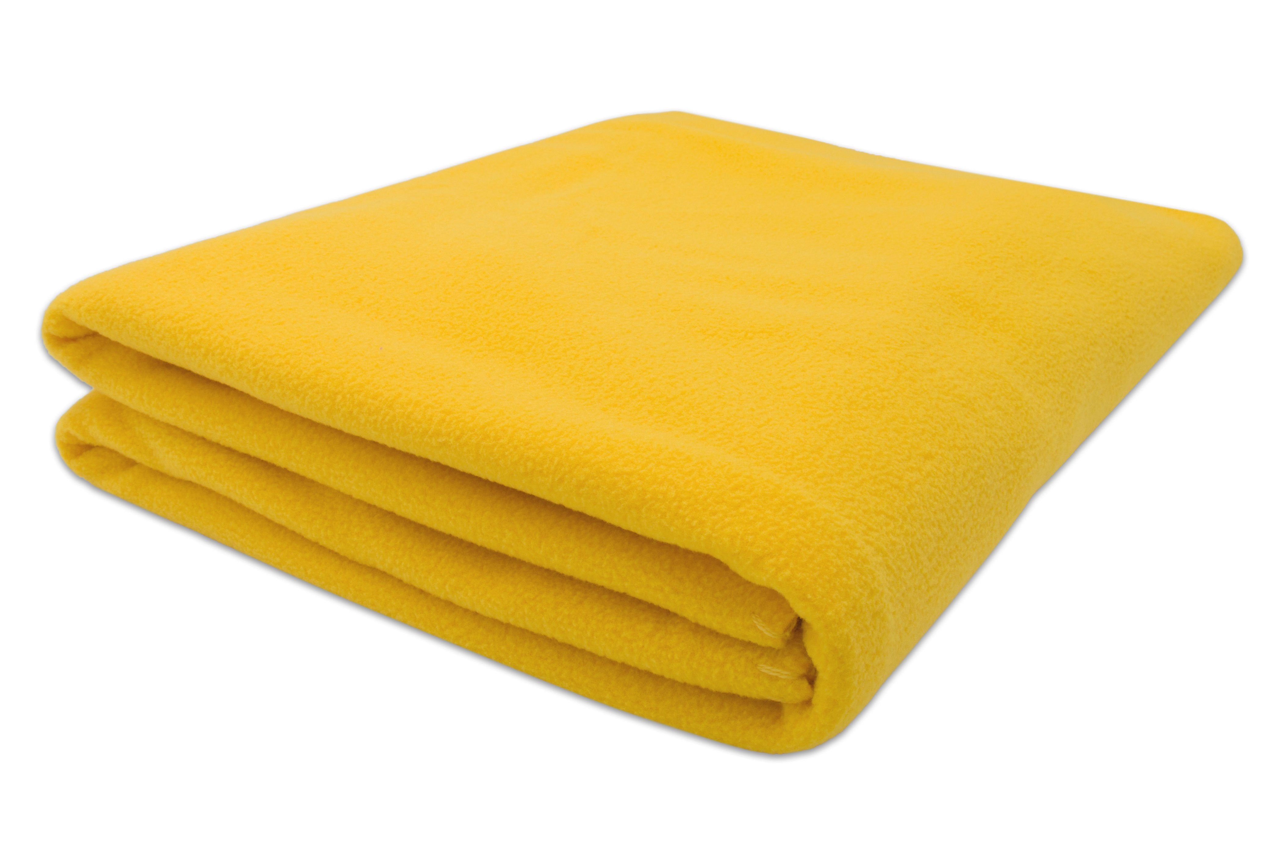 Wohndecke, ZOLLNER, waschbar bis 95 °C, 130 x 170 cm, 100% Polyester, waschbar bis 95 °C gelb