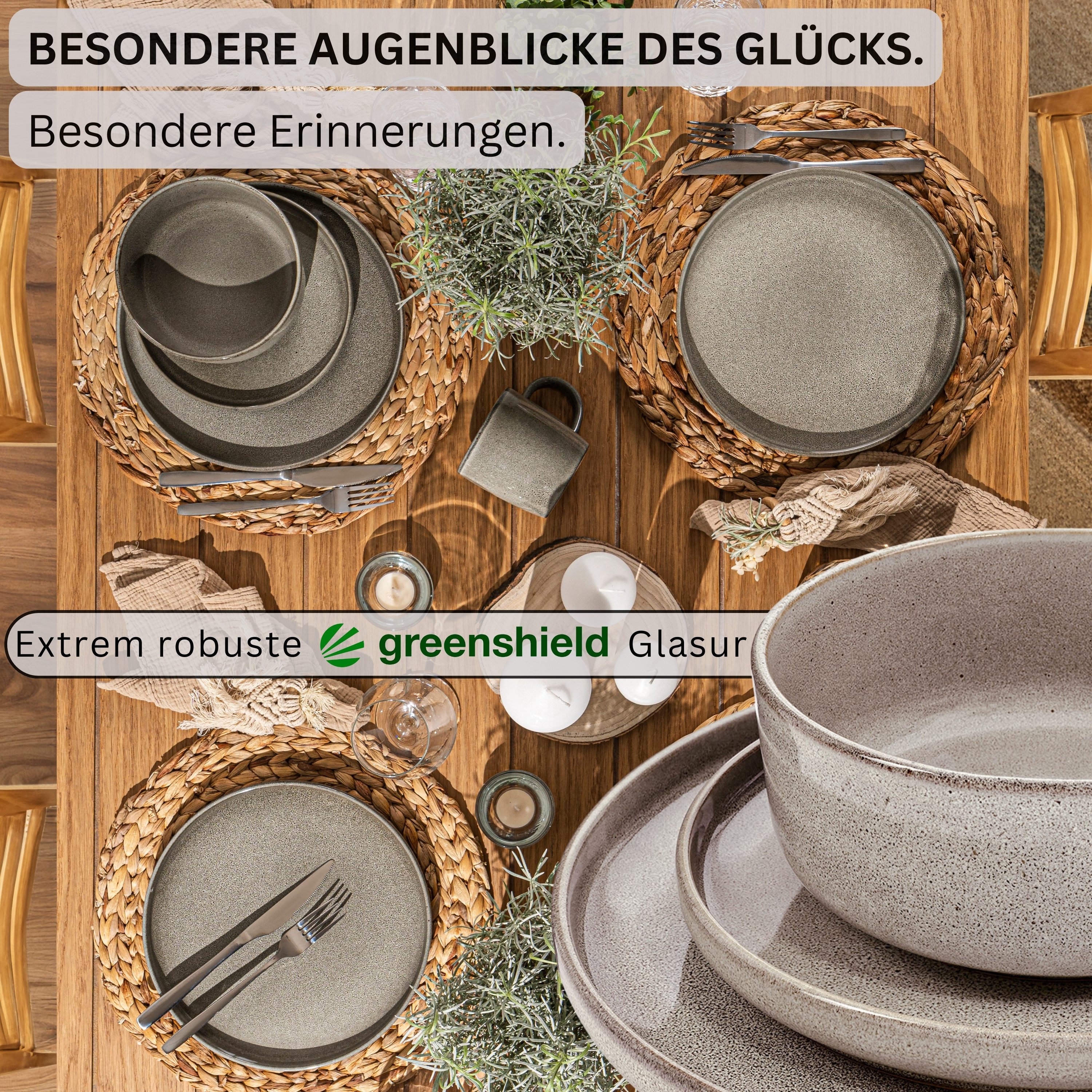 SÄNGER Tafelservice Kairo (18-tlg), 6 Personen, Steingut, Kairo Clay, Handmade, VALUE COLLECTION
