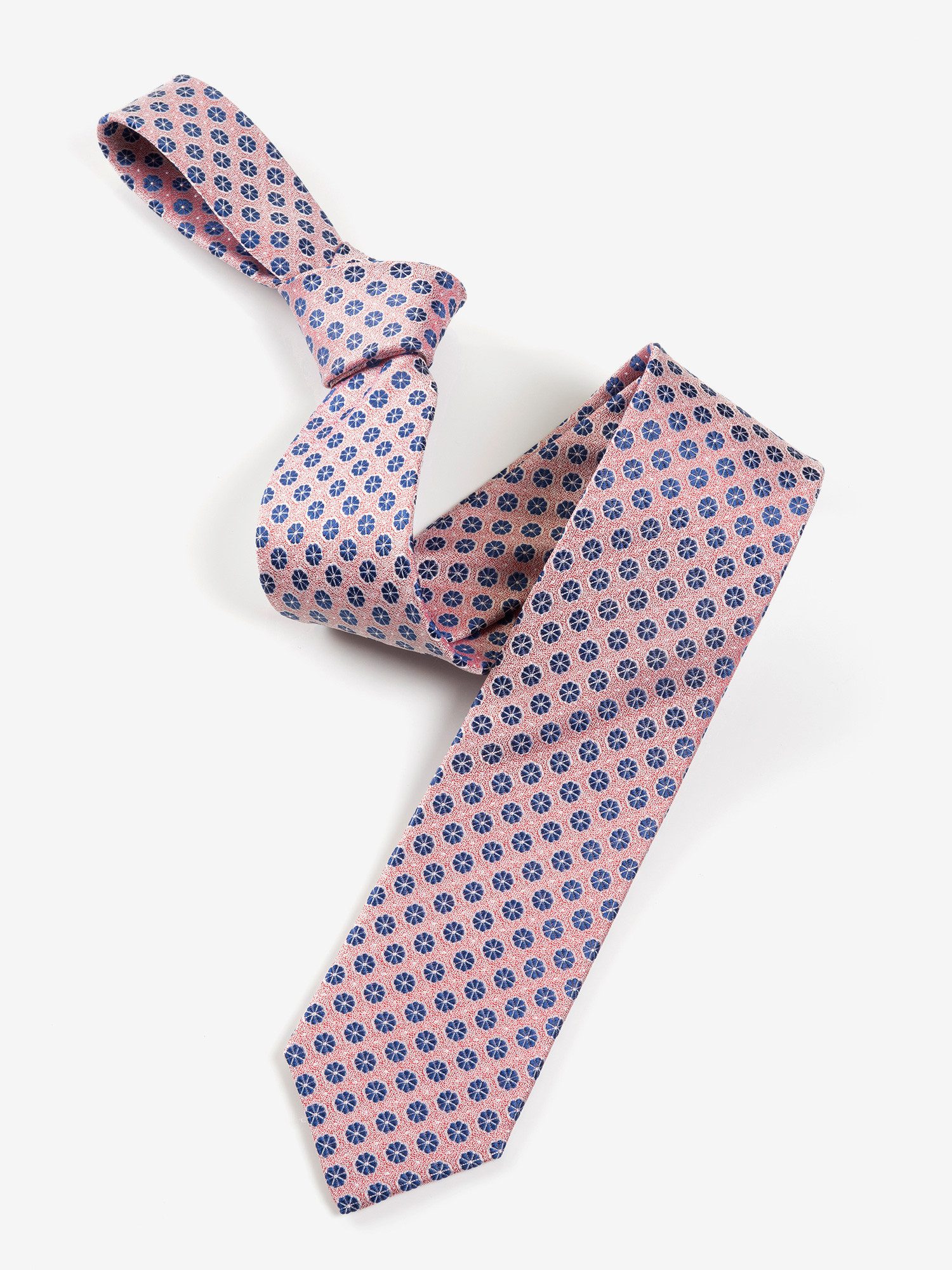 MONTI Krawatte (1-St) aus reiner Seide, mit blauen Ornamenten, 6,5 cm breit günstig online kaufen