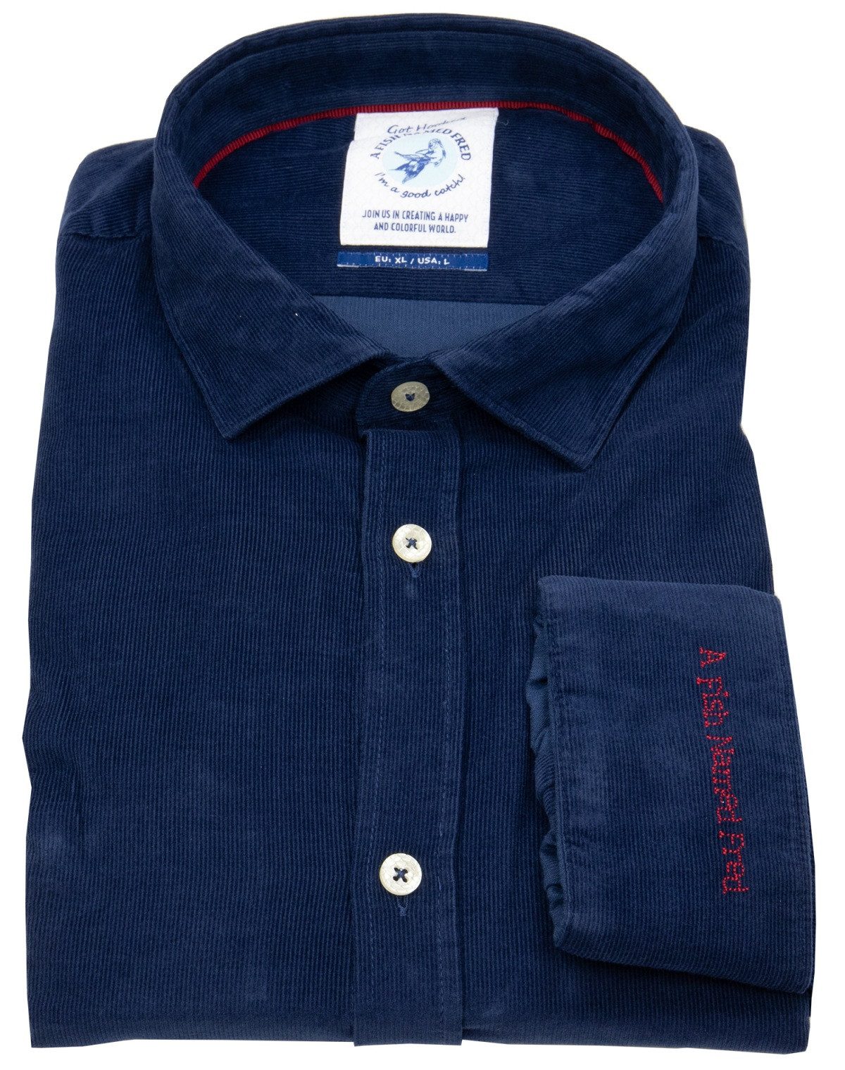 A Fish named Fred Langarmhemd leicht tailliert Kentkragen