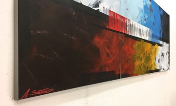 WandbilderXXL Gemälde Fire And Ice 180 x 70 cm, Abstraktes Gemälde, handgemaltes Unikat