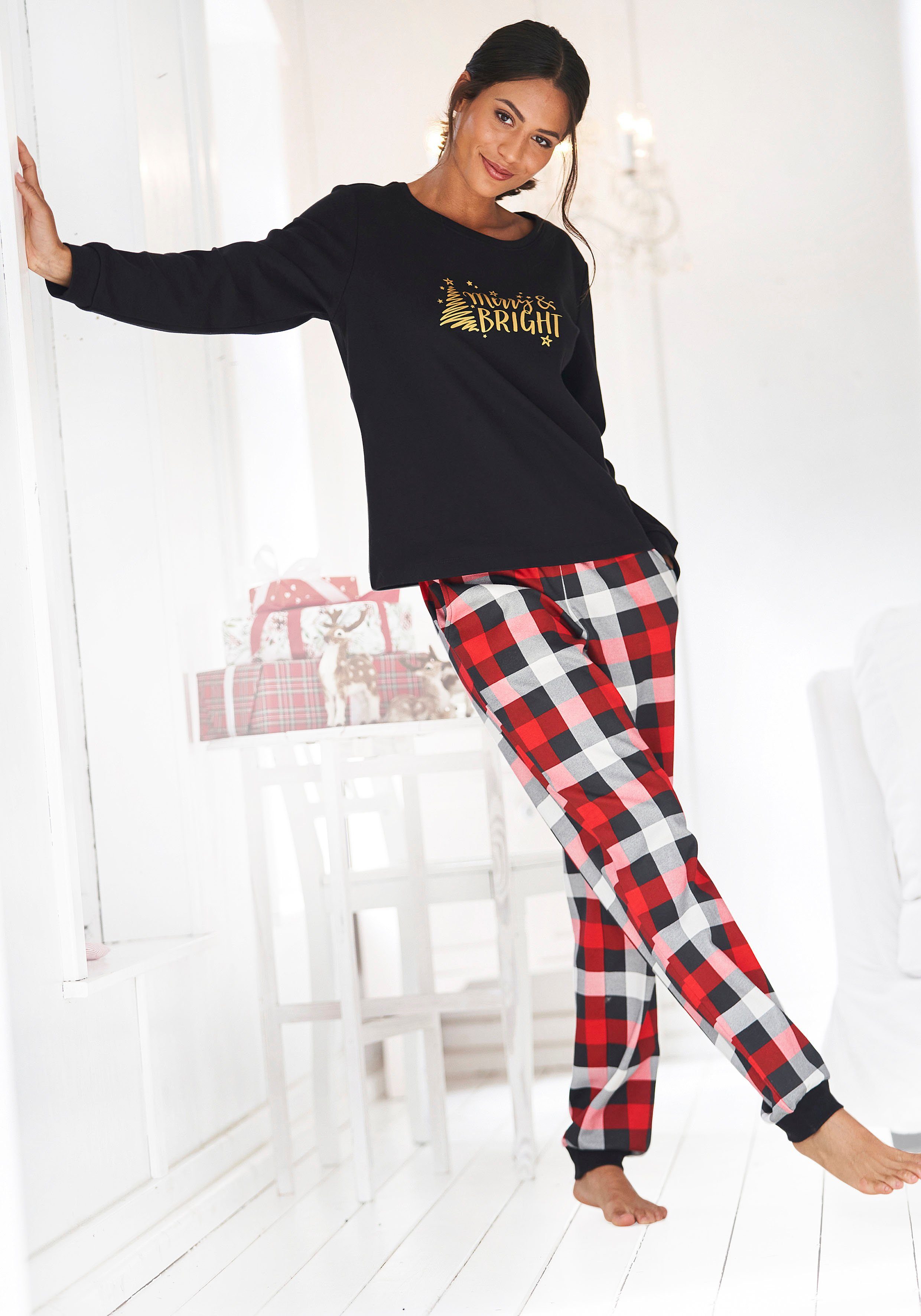 LASCANA Pyjama Hose mit karierter