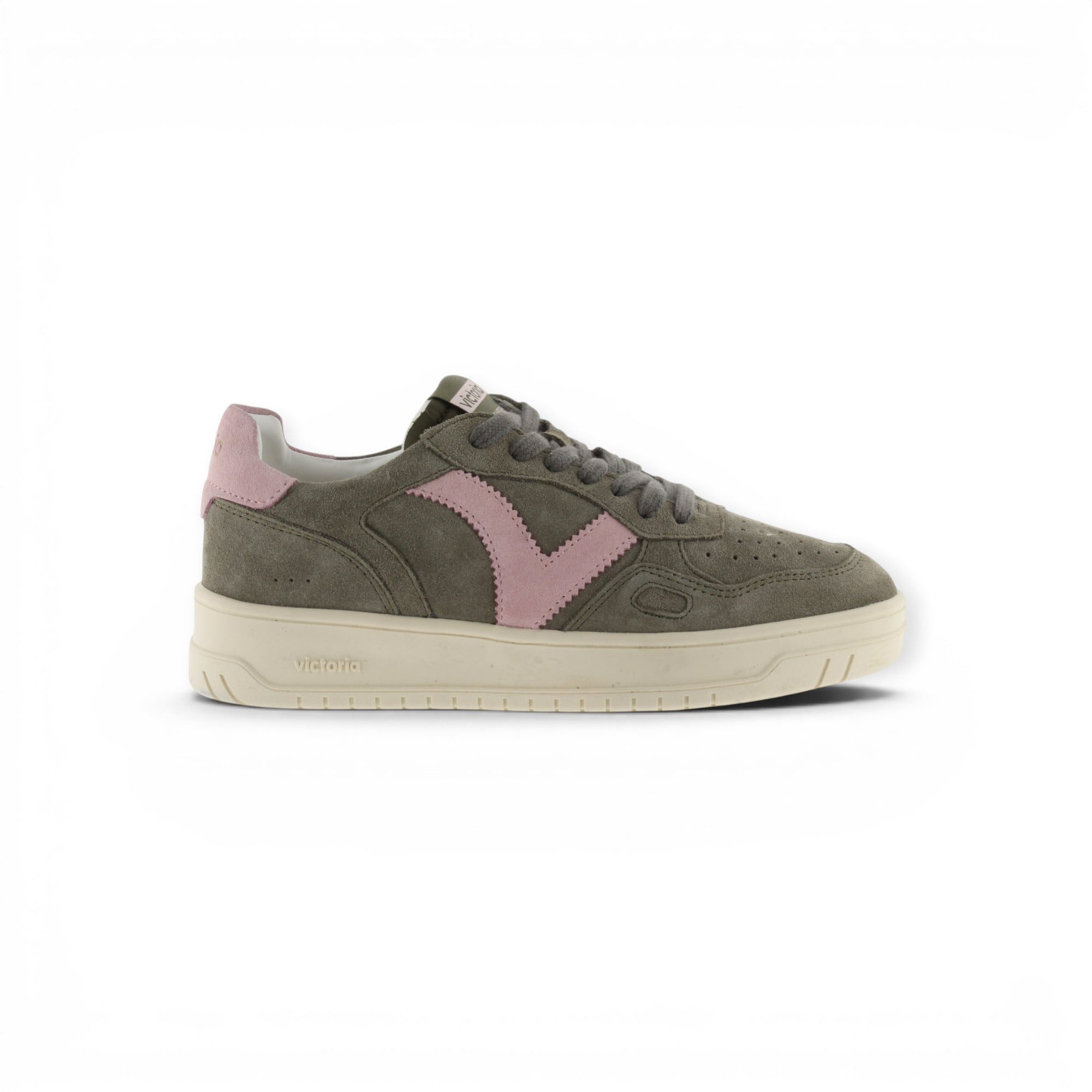 Victoria Seul (Velourleder) - khaki/rosa Damen Sneaker