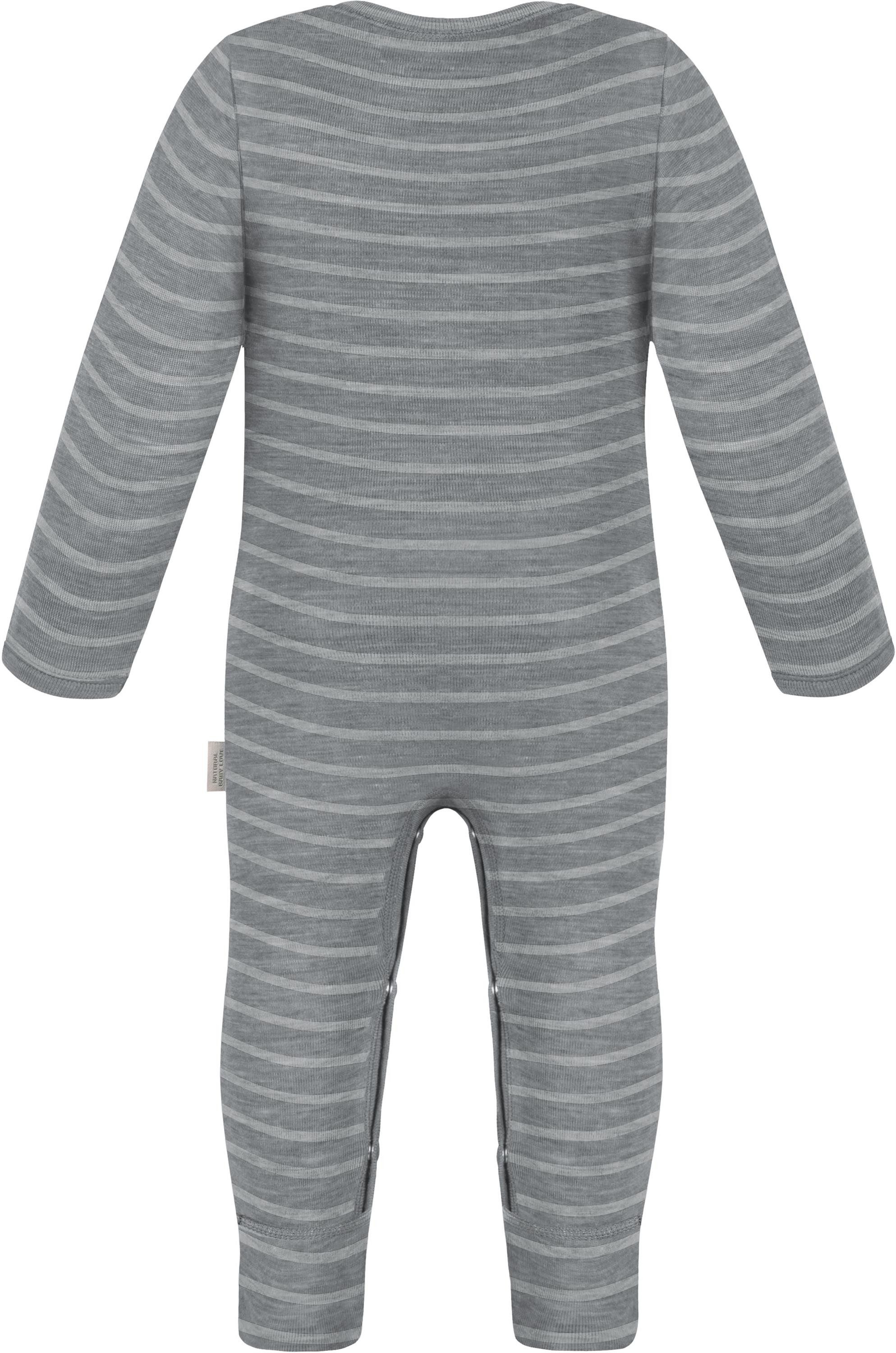 normani Langarmwickelbody Baby Merino Strampler Waverly Baby Merino Overall ohne Füße - Unisex Schlafanzug Schlafstrampler