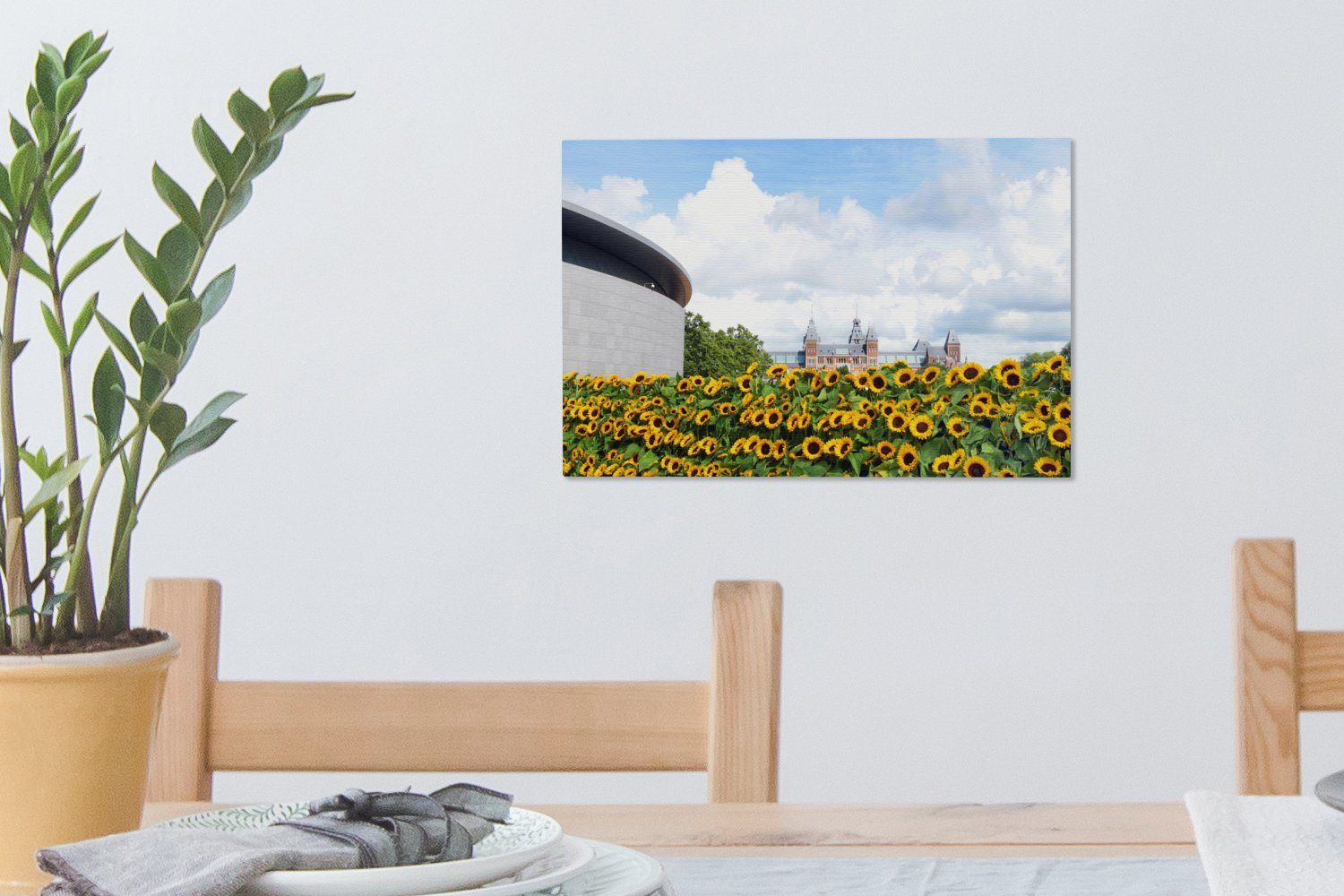 (1 Van-Gogh-Museum Leinwandbild 30x20 in St), Aufhängefertig, Amsterdam, cm Das Wanddeko, OneMillionCanvasses® Leinwandbilder, Wandbild