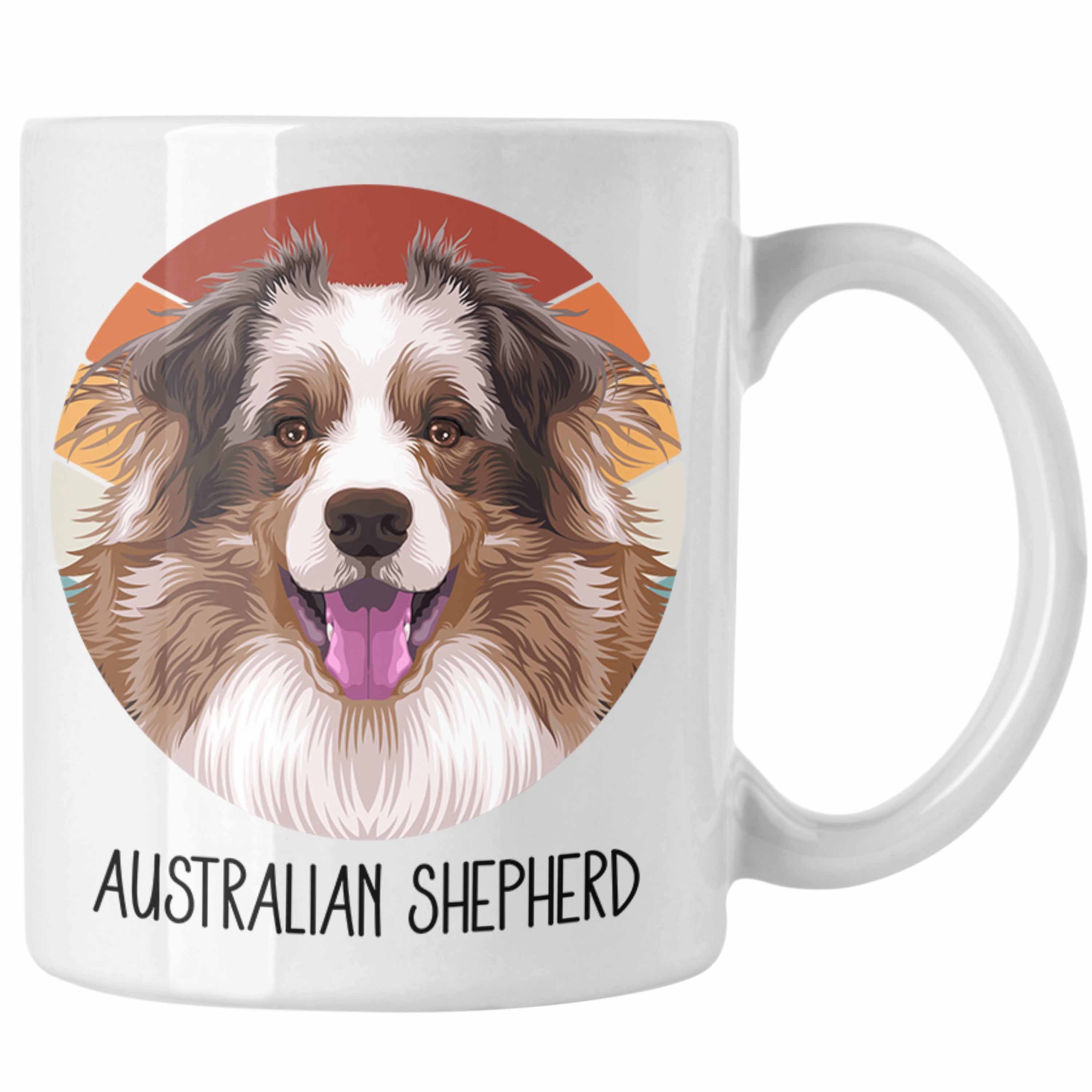 Trendation Tasse Australian Shepherd Besitzer Tasse Geschenk Lustiger Spruch Geschenkid Weiss