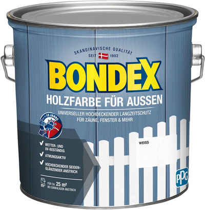 Bondex Wetterschutzfarbe HOLZFARBE FÜR AUSSEN, universeller hochdeckender Langzeit-Wetterschutz für Zäune & Fenster
