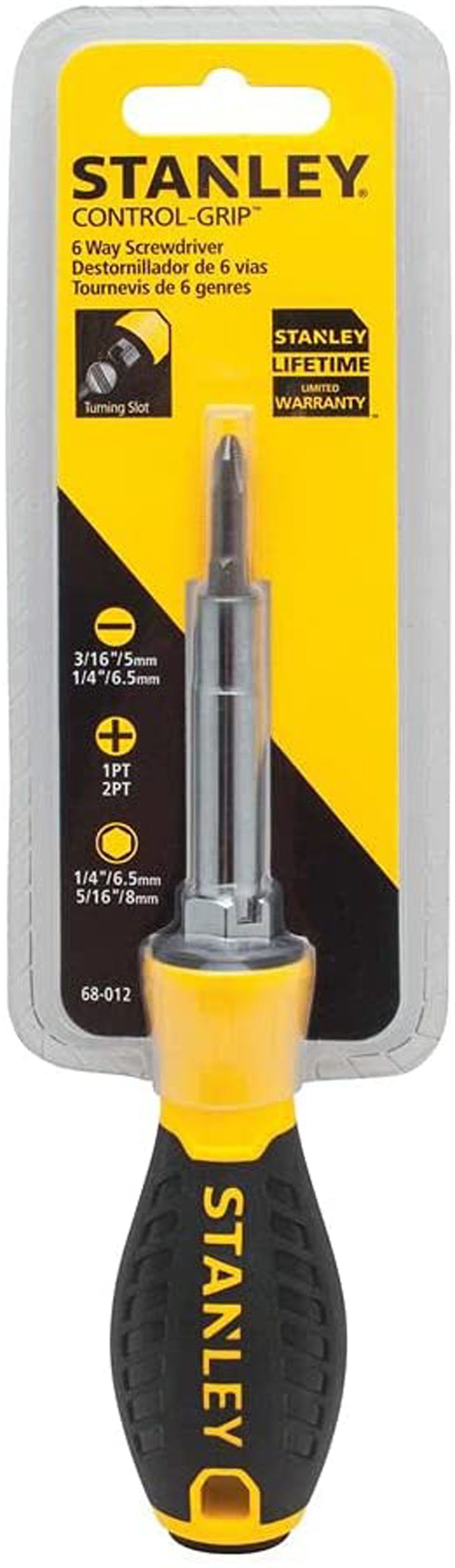 STANLEY Bit-Schraubendreher Stanley Schraubendreher Dreiflächiger Griff Austauschbare Bits 6tlg, (6 St)