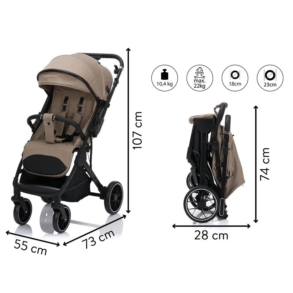 Fillikid Kombi-Kinderwagen Buggy Fill Axis taupe – Bild 2 von 5