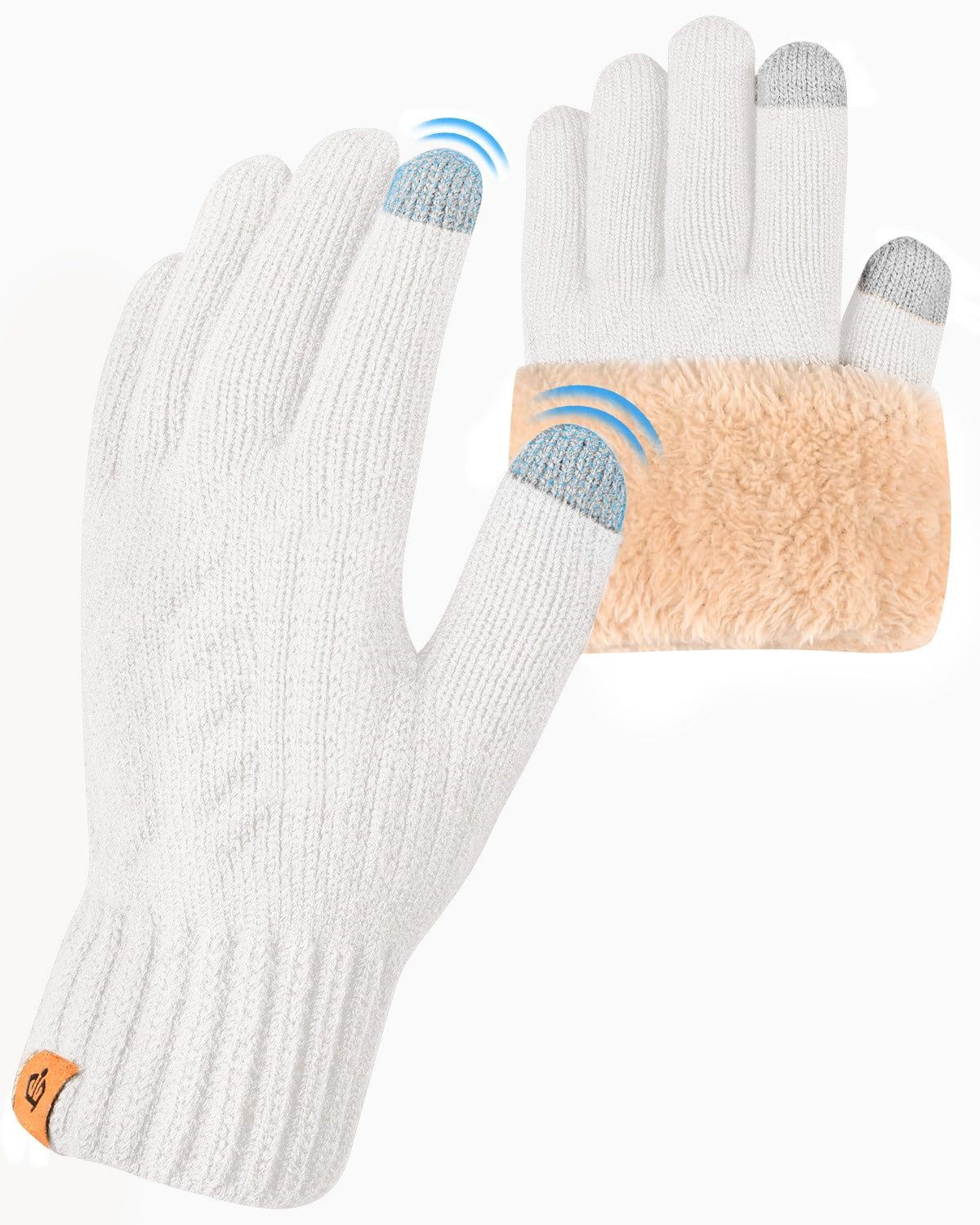 Coonoor Fleecehandschuhe Warme Winterhandschuhe Fleece Strickhandschuhe Touchscreen Thermo (für Herren Damen Weihnachten und Neujahr Geschenkideen) für Outdoor Sport Laufen Radfahren Freizeit ski reithandschuhe