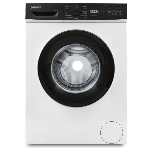 Daewoo Waschmaschine WM814TTWA1DE, 8 kg, 1400 U/min - Schwarz / Weiß