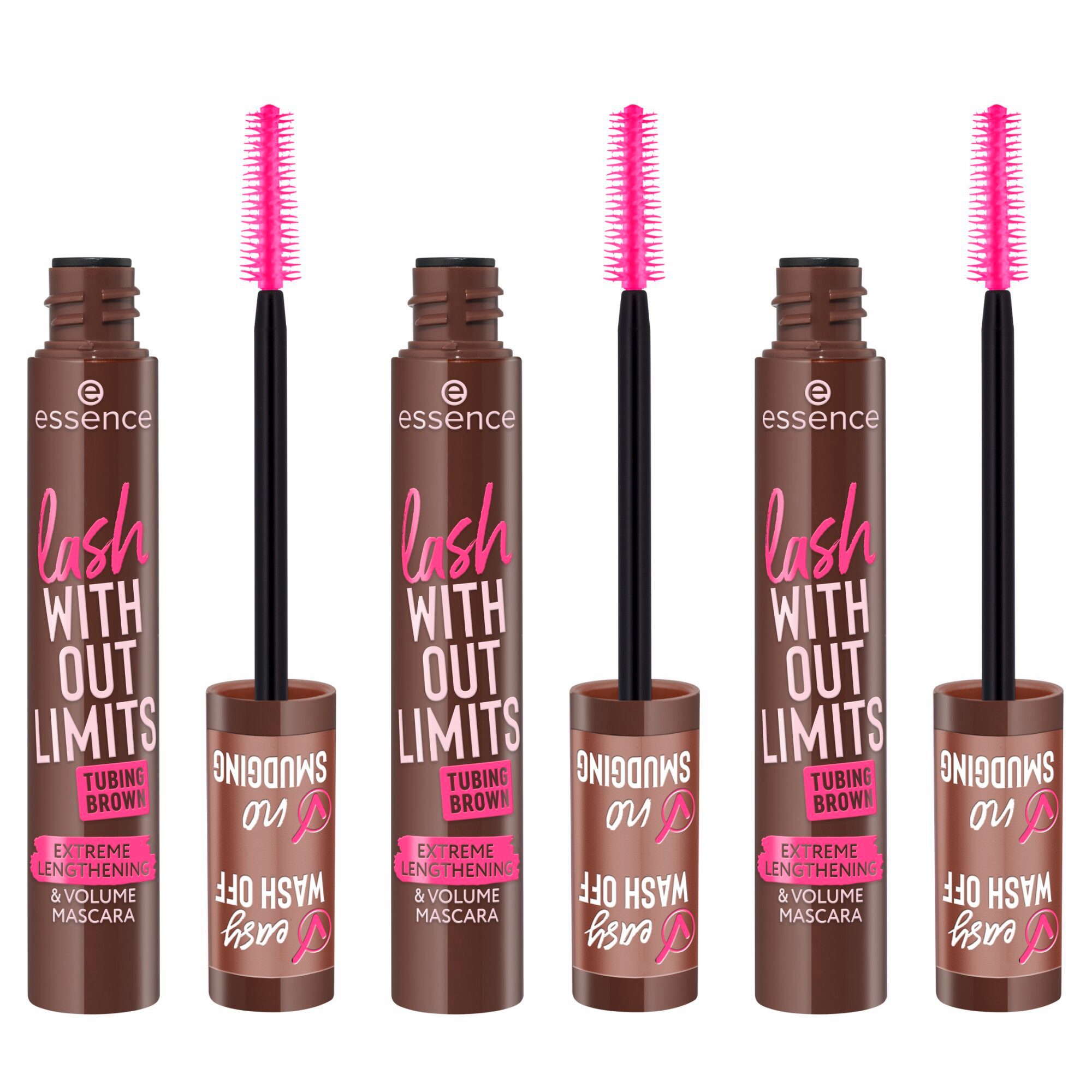 Essence Mascara lash WITHOUT LIMITS BROWN EXTREME LENGTHENING & VOLUME MASCARA, 3-tlg., mit Volumeneffekt
