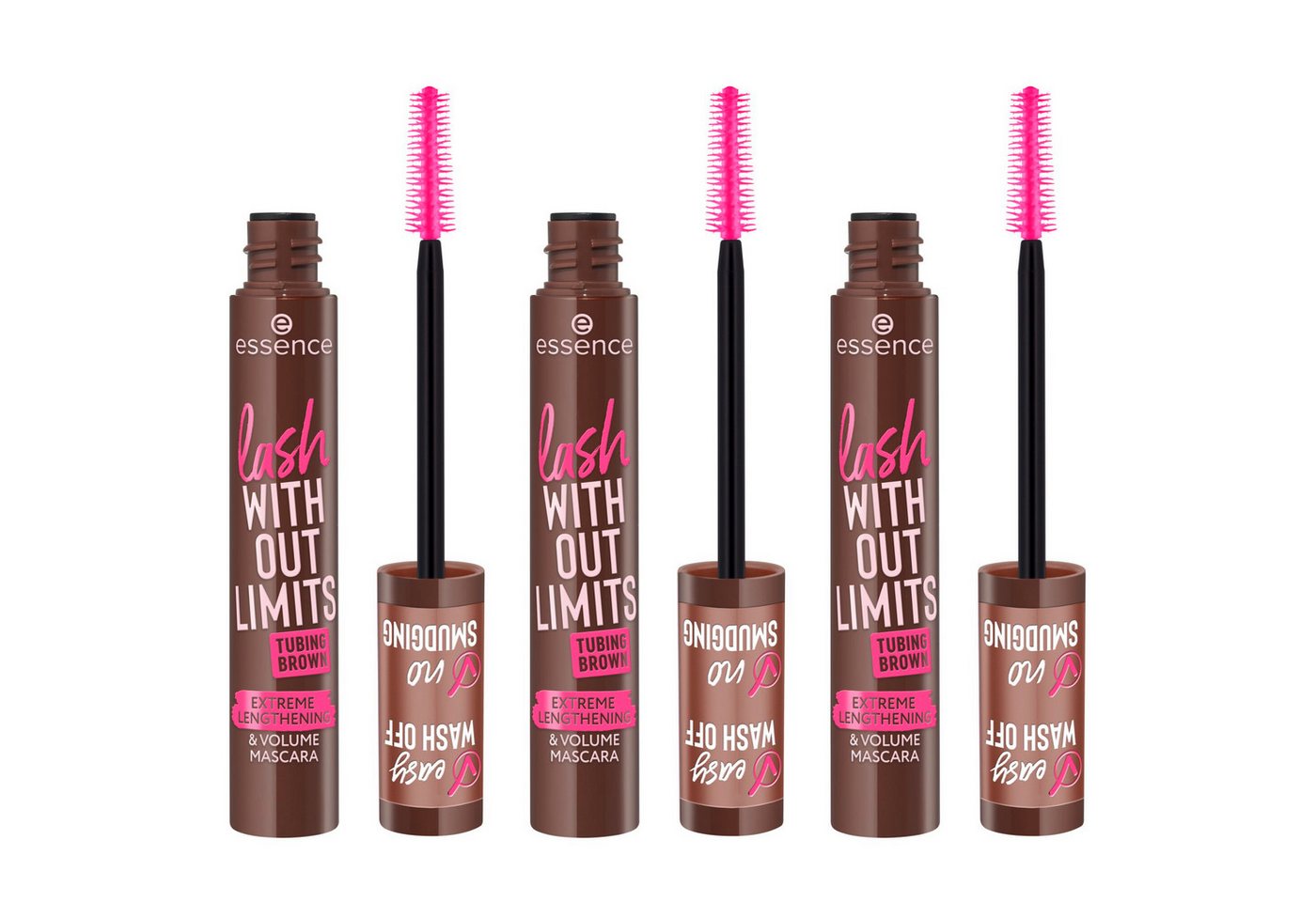 Essence Mascara lash WITHOUT LIMITS BROWN EXTREME LENGTHENING & VOLUME MASCARA, 3-tlg., mit Volumeneffekt