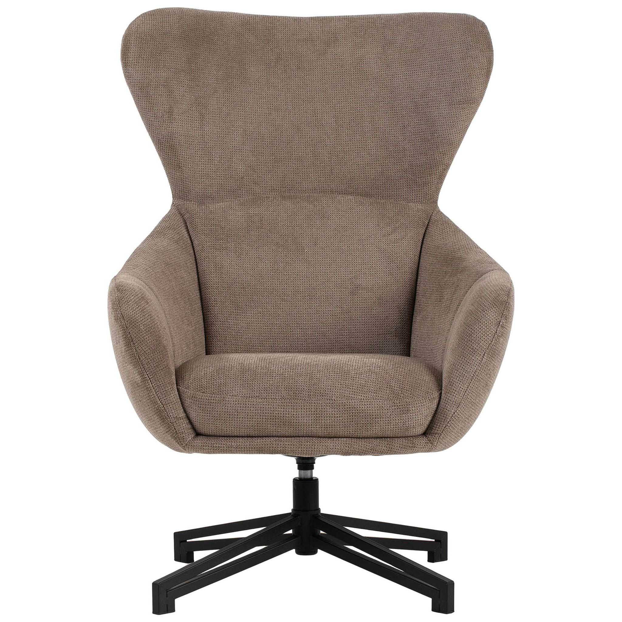 bene living Ohrensessel Marconia - drehbar - braun (Indoor-Möbelset, 1-St), durchgehende Arm- und Rückenlehne - stabiles Metall-Gestell