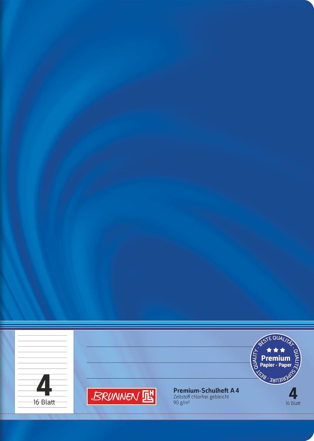 BRUNNEN Schulheft BRUNNEN Schulheft A4 Lineatur 4 liniert, 16 Blatt – Vivendi
