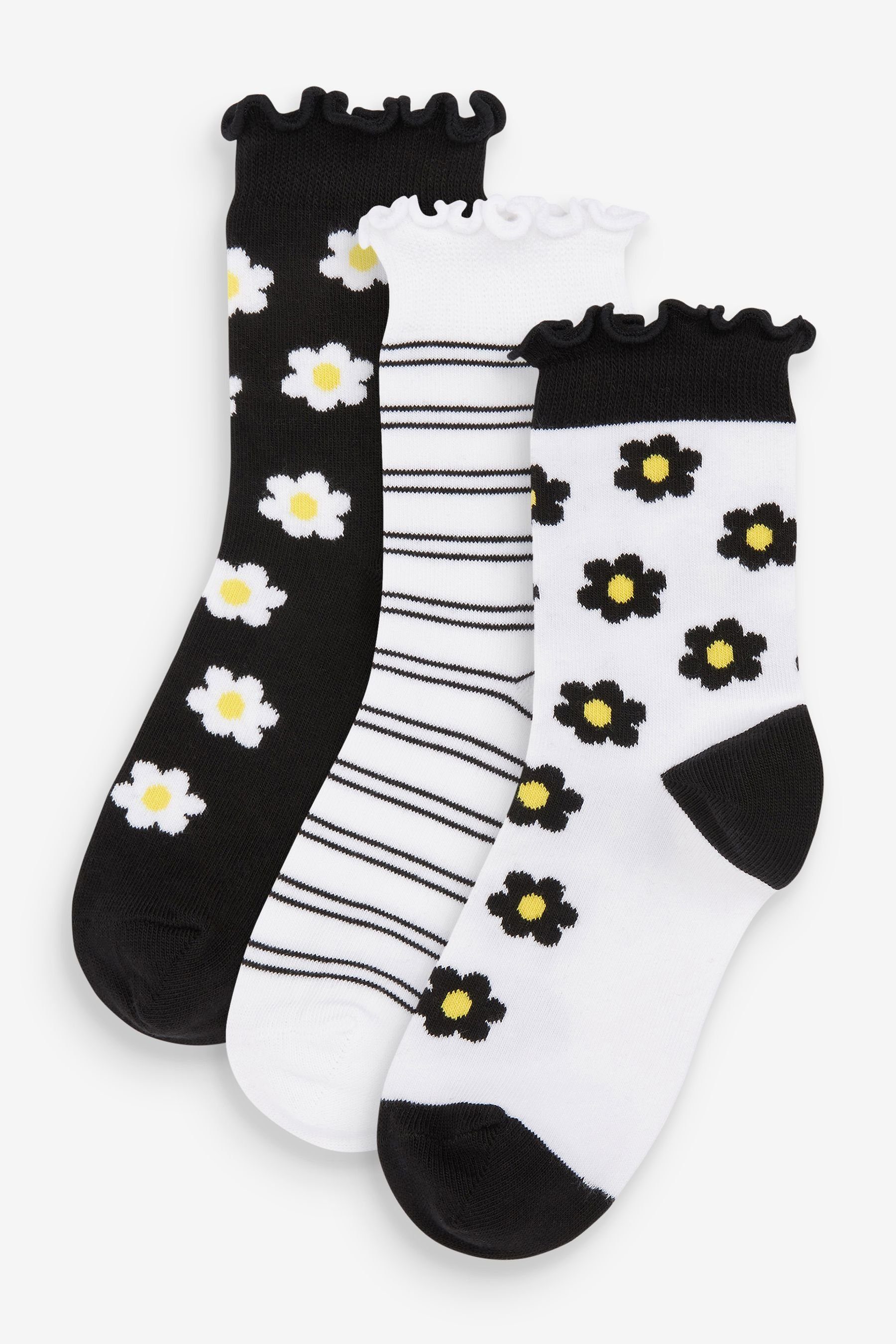 Next Kurzsocken Socken mit hohem Baumwollanteil, 3er-Pack (3-Paar)