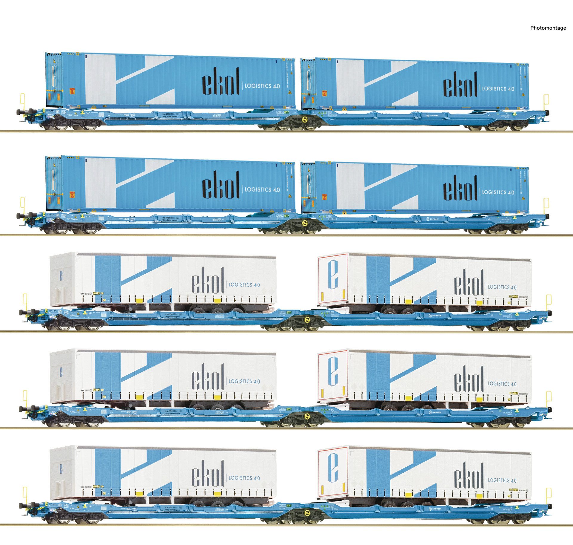 Modelleisenbahn-Set Roco 6600019 H0 5-tlg. Display: Spedition Ekol DC