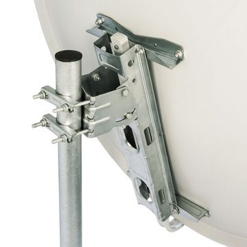 PremiumX SAT Anlage 100cm Antenne Stahl Hellgrau Octo LNB 16x F-Stecker SAT-Antenne