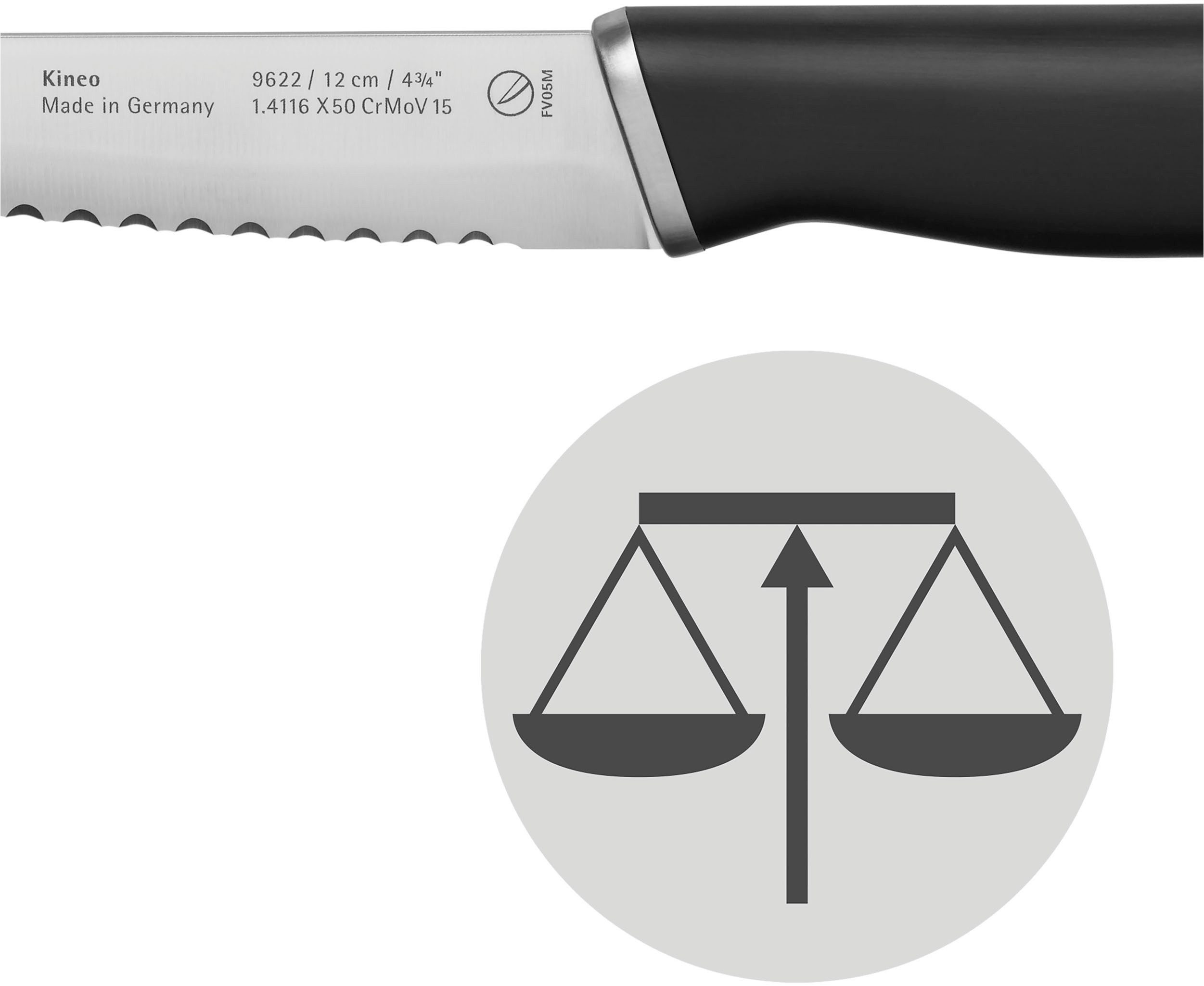 WMF Zubereitungsmesser Kineo, mit Doppelzahnung, Performance Cut Technologie, hochwertiger Edelstahl