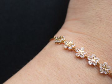 Brautkrone Armkette Armband Blüten Schmuck Geschenk Weihnachten Geburtstag (1-tlg., 1-teilig), Charme-Armband