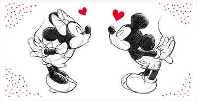 Jerry Fabrics Handtücher Minnie & Mickey in Love Duschtuch Strandtuch Badetuch 70 x 140 cm