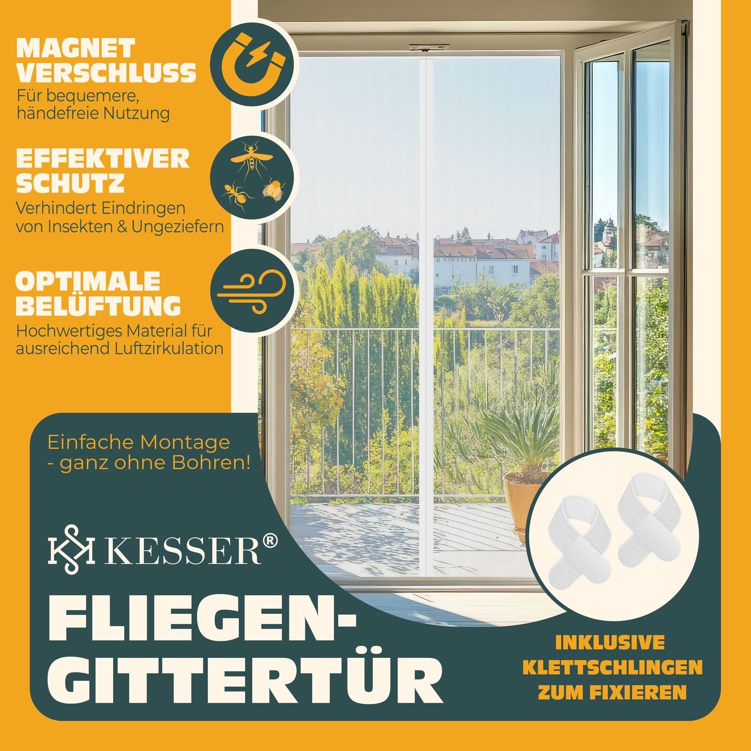 KESSER Insektenschutzplissee, Magnet Fliegengitter Tür Insektenschutz günstig online kaufen