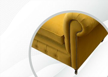 JVmoebel Chesterfield-Sofa, Chesterfield Gelb Sofa Wohnzimmer Design Couchen Polster Sofas Neu