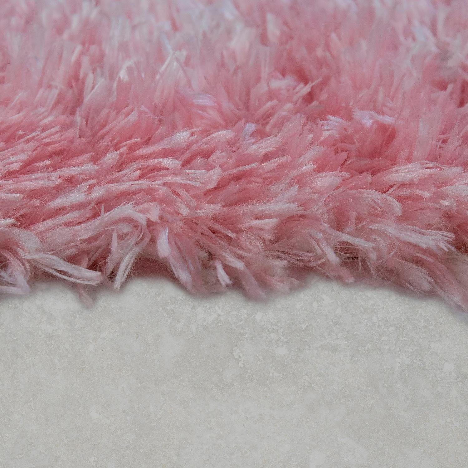 Badematte Kanda 360 Paco rechteckig, rund mm, Uni rosa Badteppich, rechteckig Höhe Hochflor, erhältlich beschichtet, & weicher 44 rutschhemmend Polyester, Home, Farben, fußbodenheizungsgeeignet