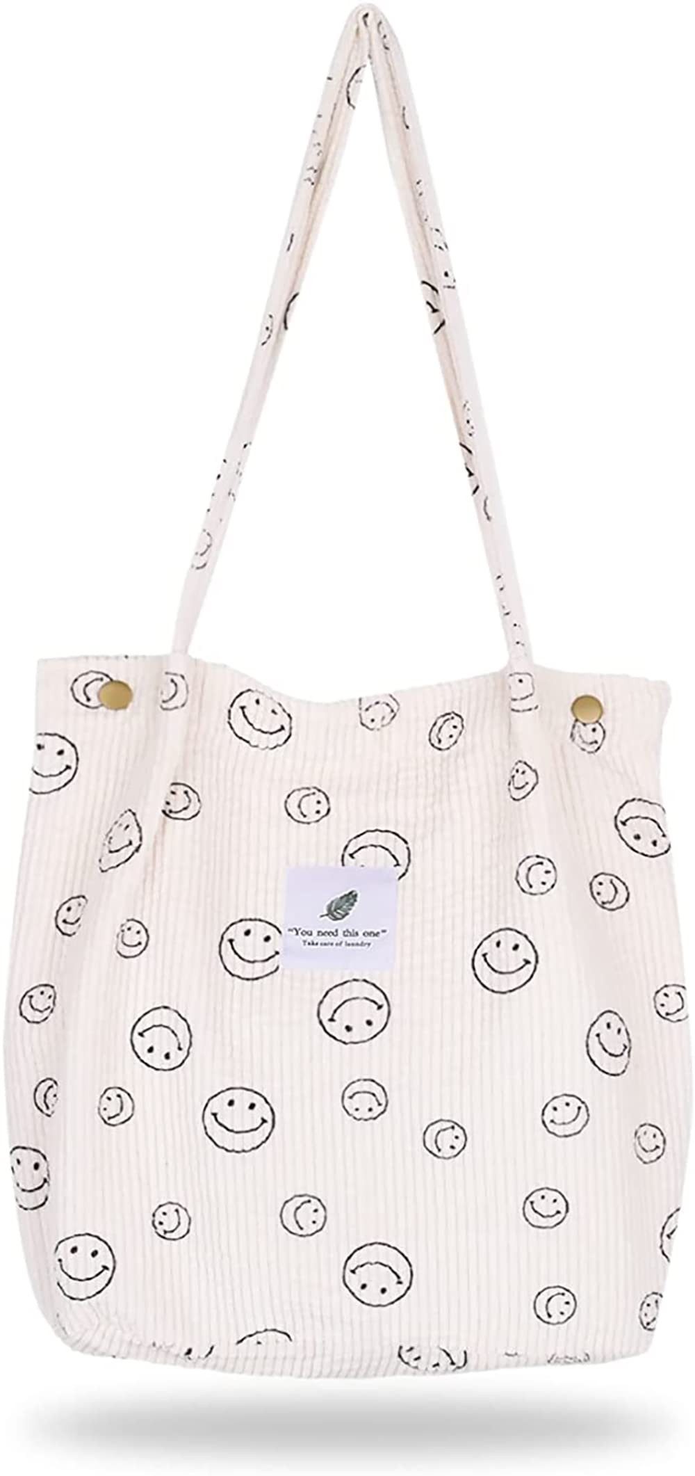Zaewry Schultertasche Shopper Tasche Damen Groß Cord Tasche Tote Bag Strandtasche, für College Schule Arbeit Reisen Einkaufen