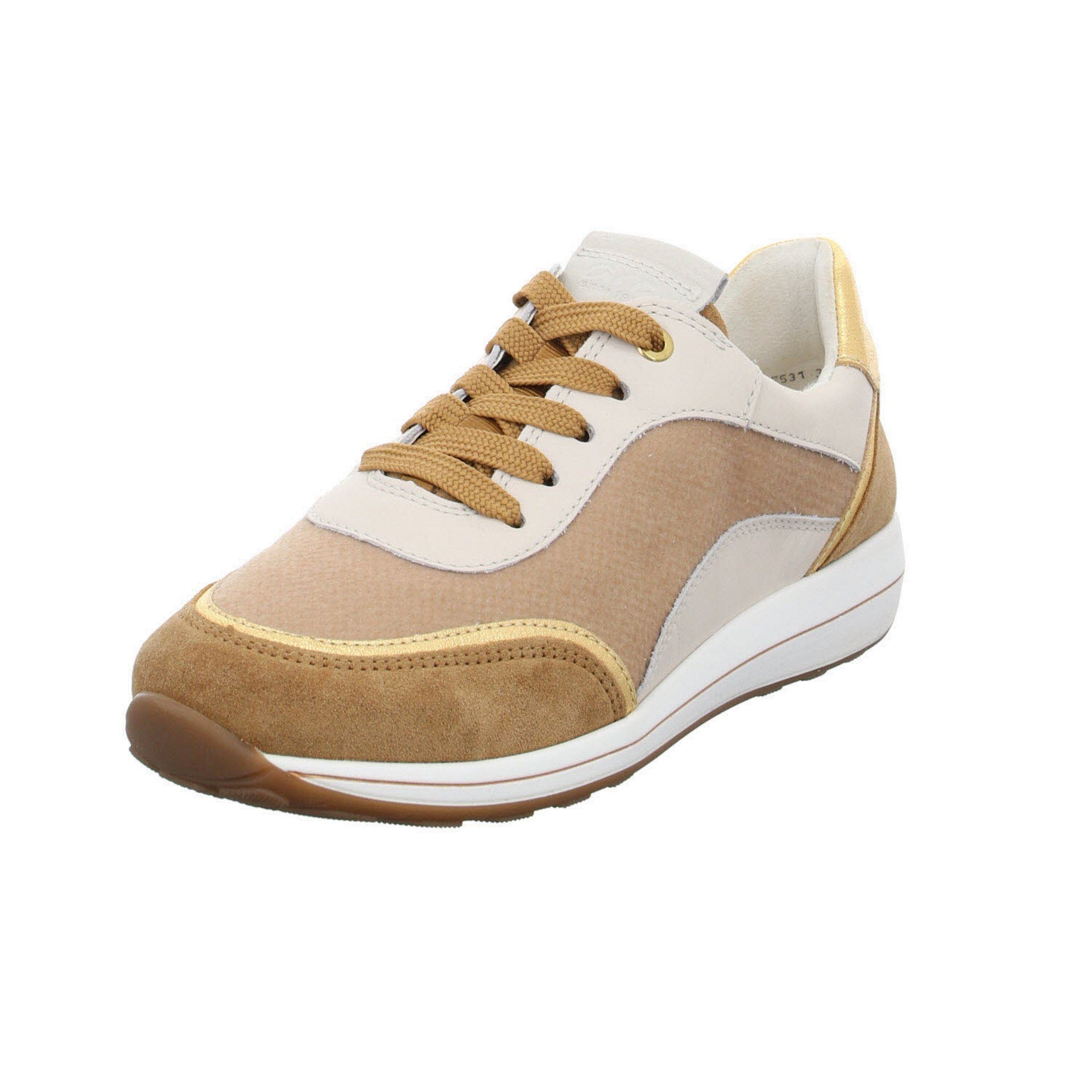 Ara Damen Sneaker Schuhe Osaka Highsoft Sneaker Sneaker Leder-/Textilkombination TOFFEE,GOLD/CLOUD