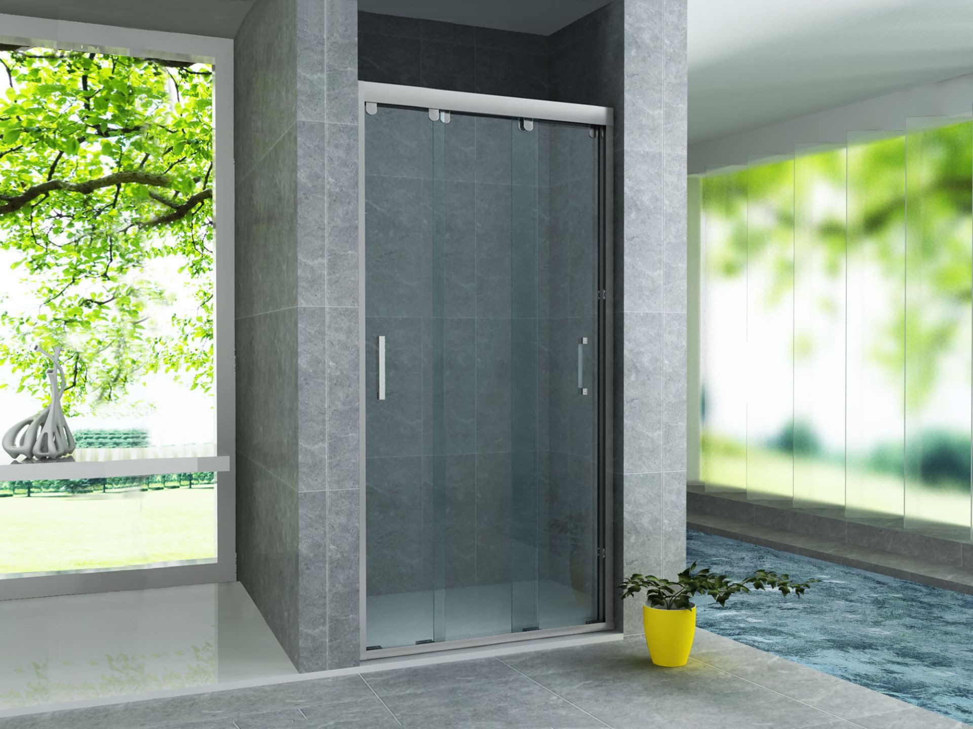 Belvit Dusch-Schiebetür BV-NT1-90, 90x200 cm, (1-St) Beidseitiger Einstieg
